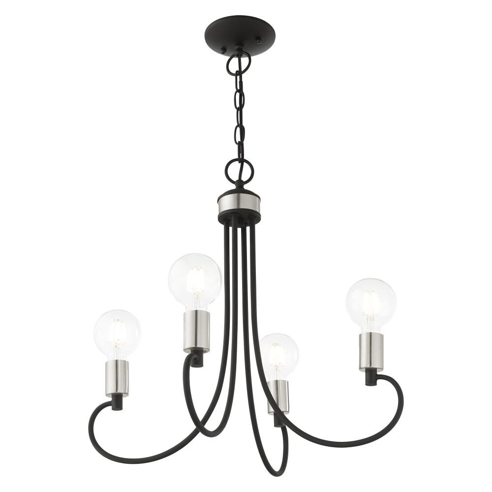 Black Crystal Mini 4-Light Candle Chandelier