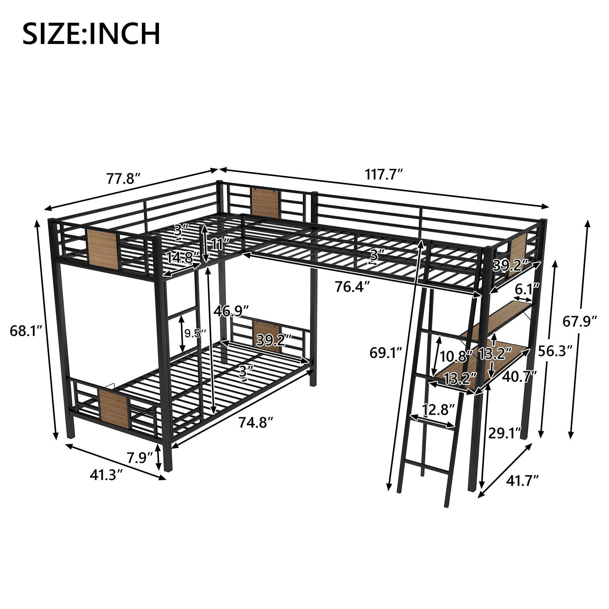 LUXEYARD DS-M-BAC00984 Bunk-Beds - View #4