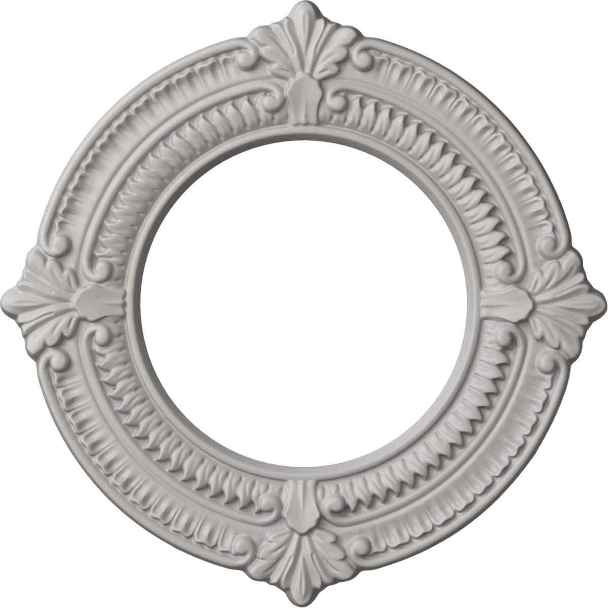 Ekena Millwork CM11BNUWF Benson 11.125-in W x 11.125-in L Painted Ultra Pure White Polyurethane Whole Ceiling Medallion