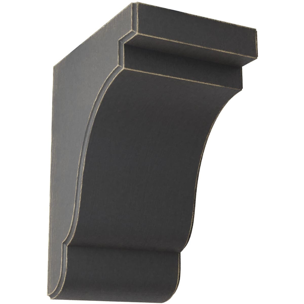 Ekena Millwork BKTWD05X07X10BEBL Bedford 5-1/4-in x 7-1/4-in x 9-1/2-in Rubberwood Black Wood Standard Bracket