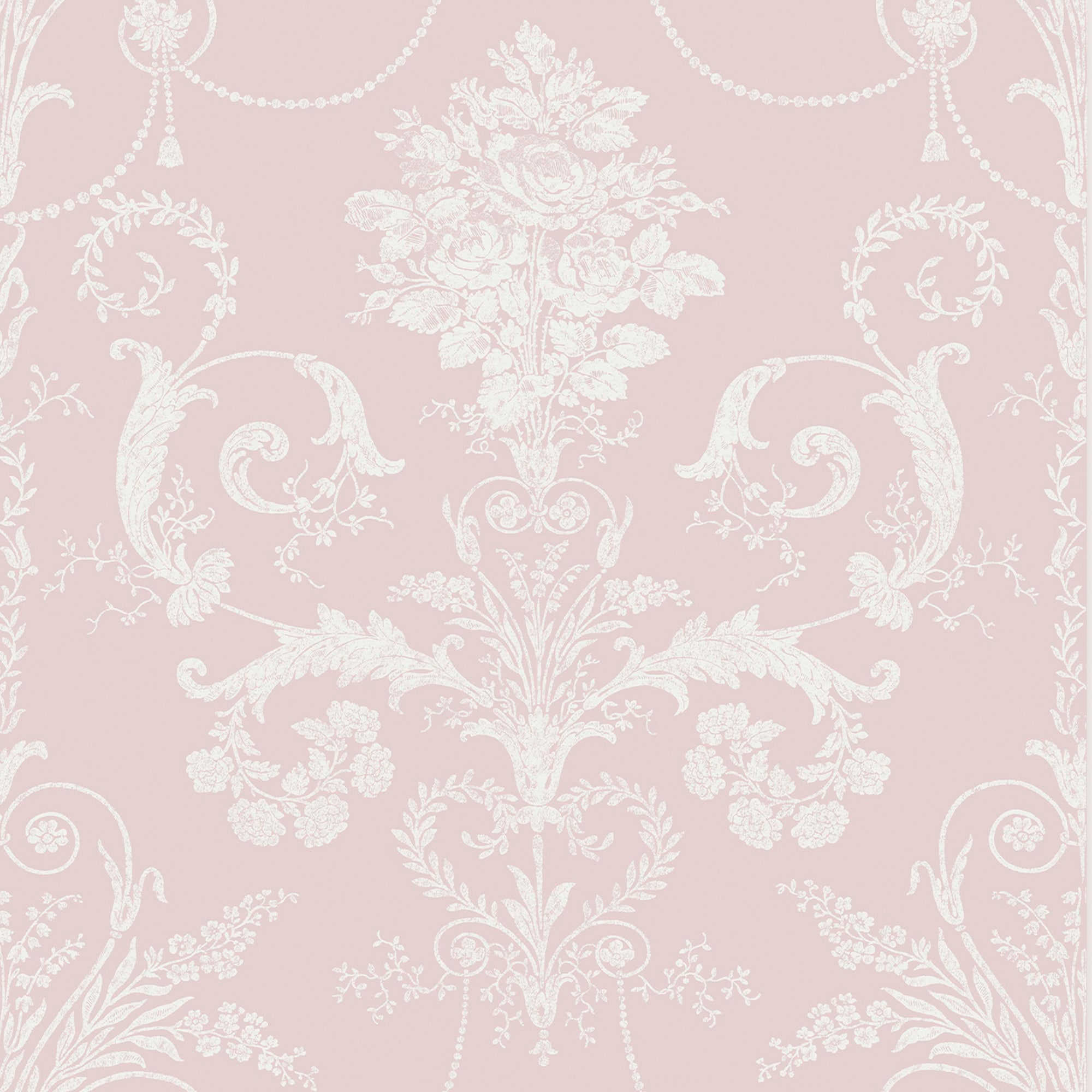 Soft Subtle Lilac Blush Pink Damask Wallpaper Luxury Vinyl Retro Traditional