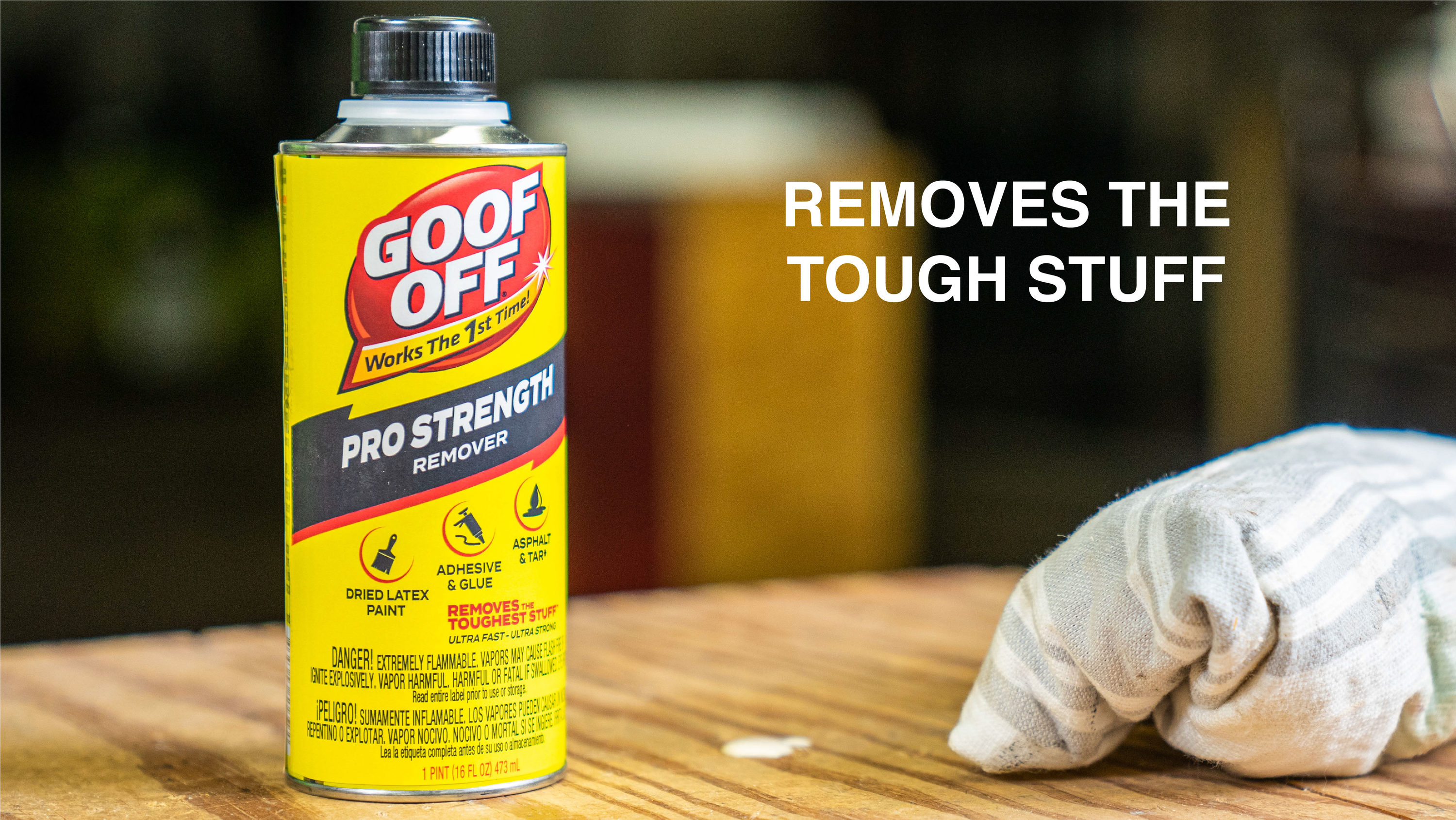 Goof Off Professional Strength Remover Remove Dried Latex Paint Adhesive  16oz
