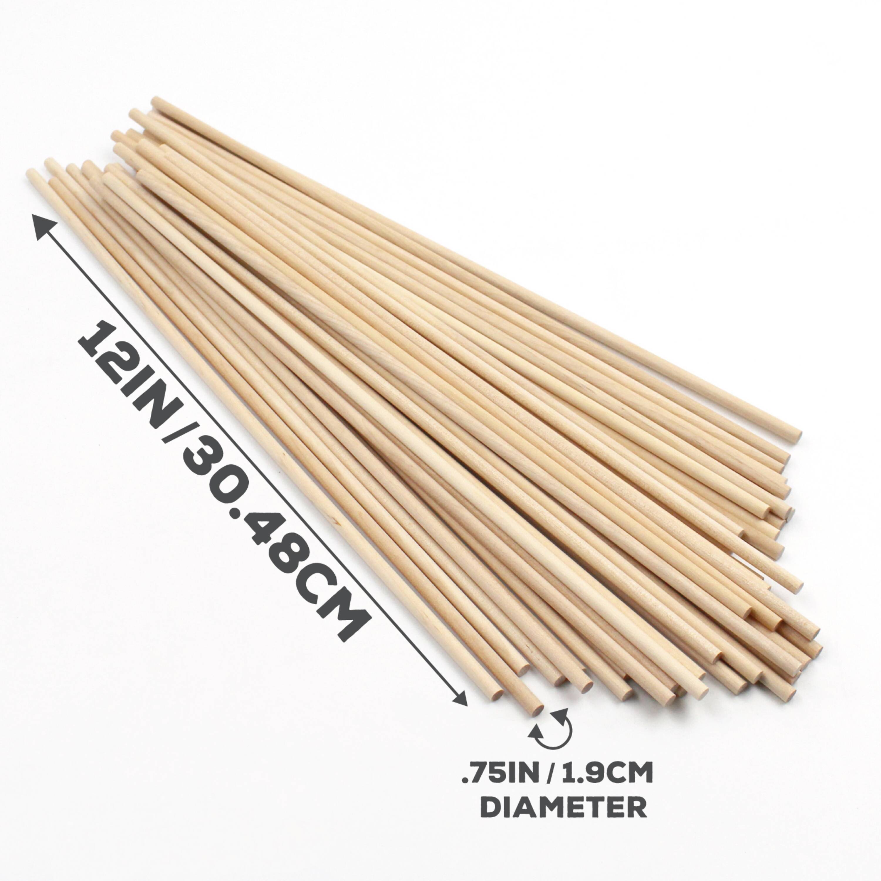 Unfinished Birch Dowel Rods for Crafts – 10-Pack, 1/2 x 12 in. Kiln-Dried  Wooden Dowel Rod Craft Sticks in Bulk – Durable Wood Sticks That Resist