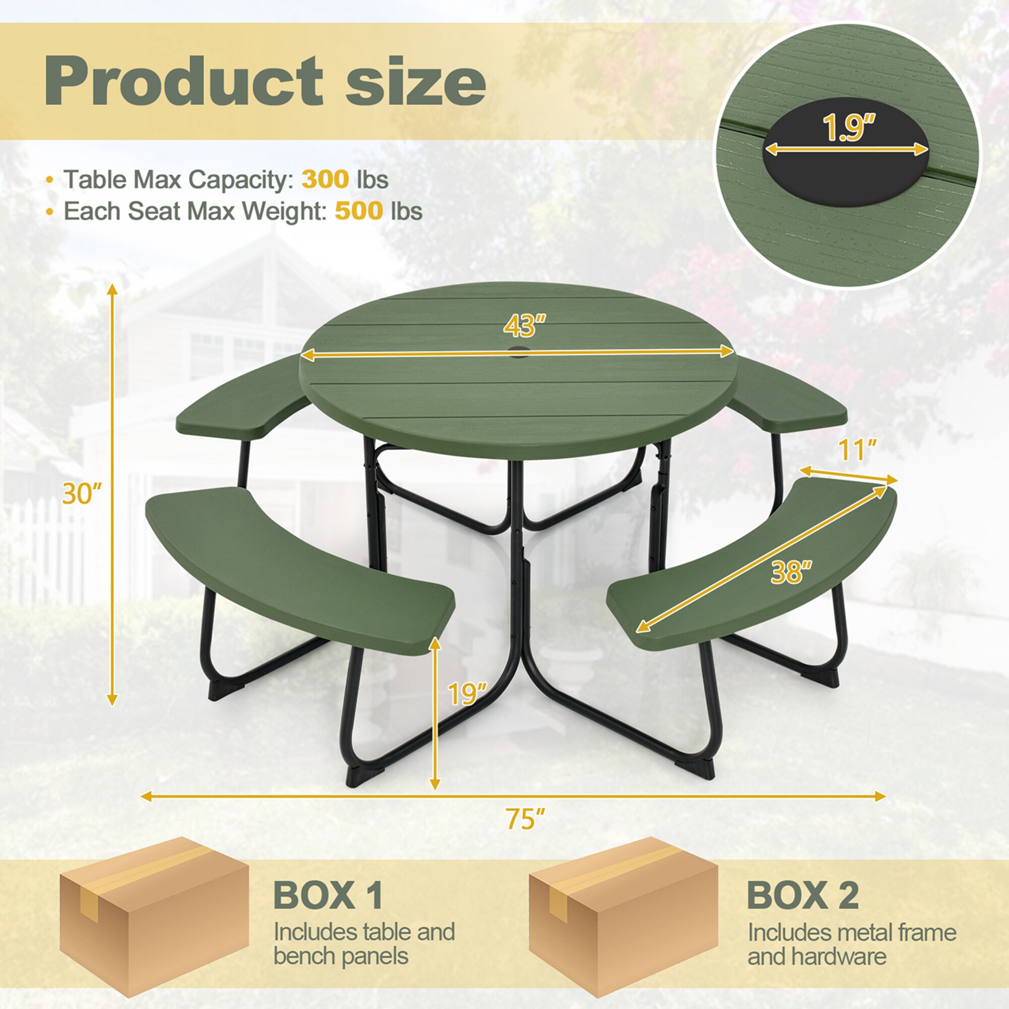 Costway LWS00112 Patio-Dining-Sets - View #2