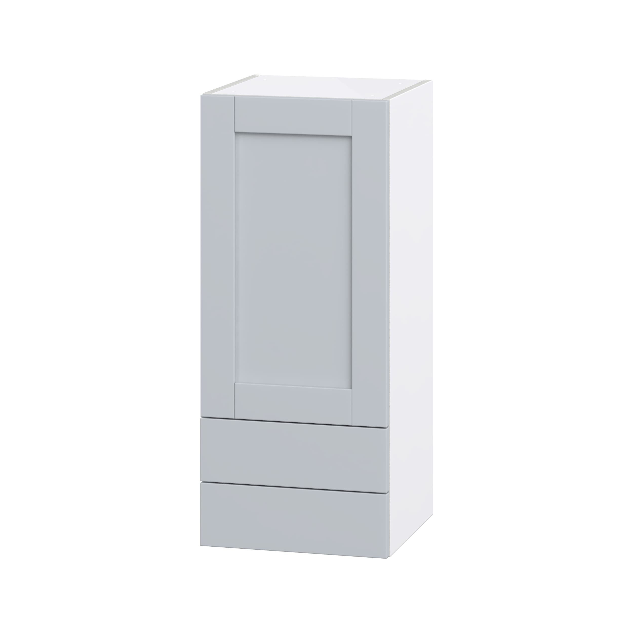 Hugo&Borg DSW1535B(L/R)-CH Charlesberg 15-in W x 35-in H x 14-in D Light Gray 2 -Drawers Wall Fully assembled Cabinet (Flat Panel Shaker)