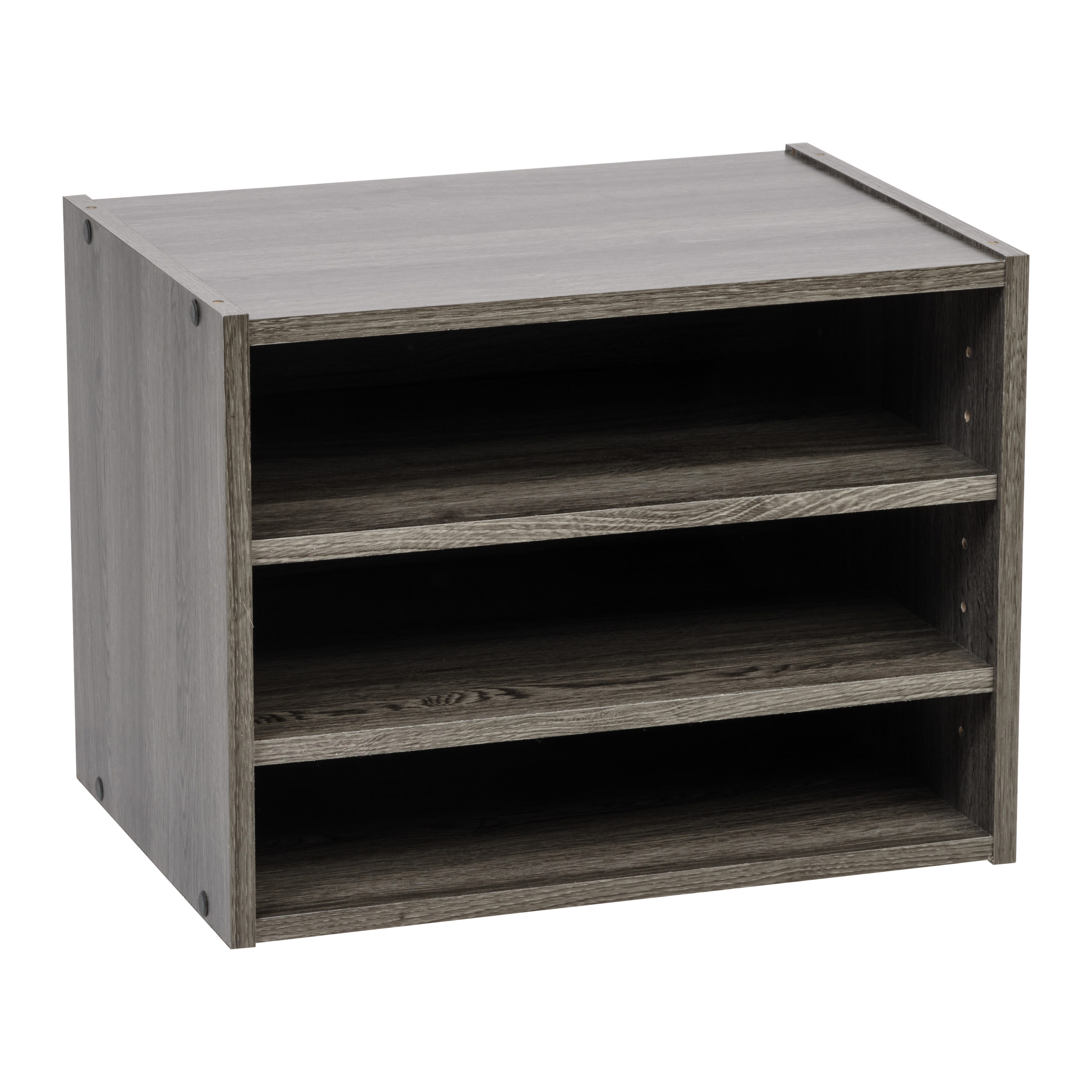 IRIS 596138 Book Cases Gray Wood 3 -Shelf Bookcase ( 15.75-in W x 12-in H x 11.42-in D ) Finished