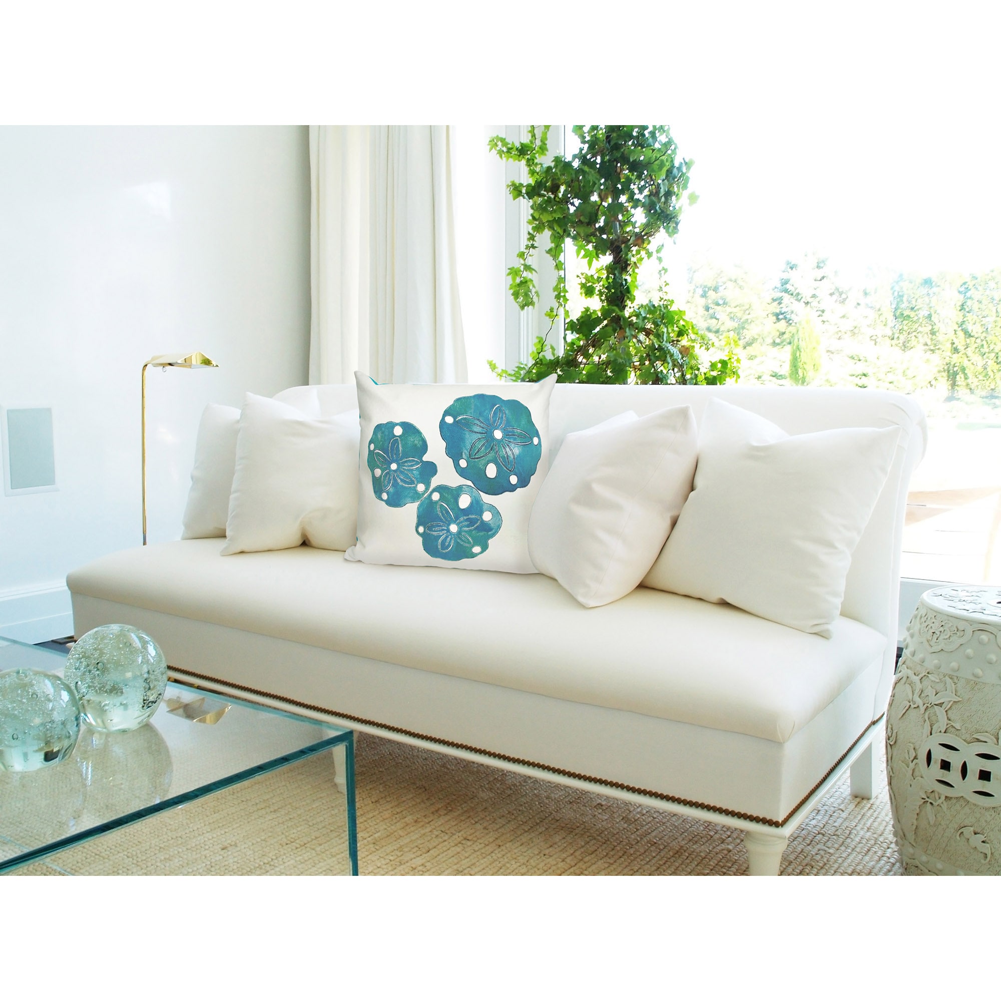 Liora Manne 7SA2S414012 Visions I 20-in x 20-in Pearl Square Indoor Decorative Pillow