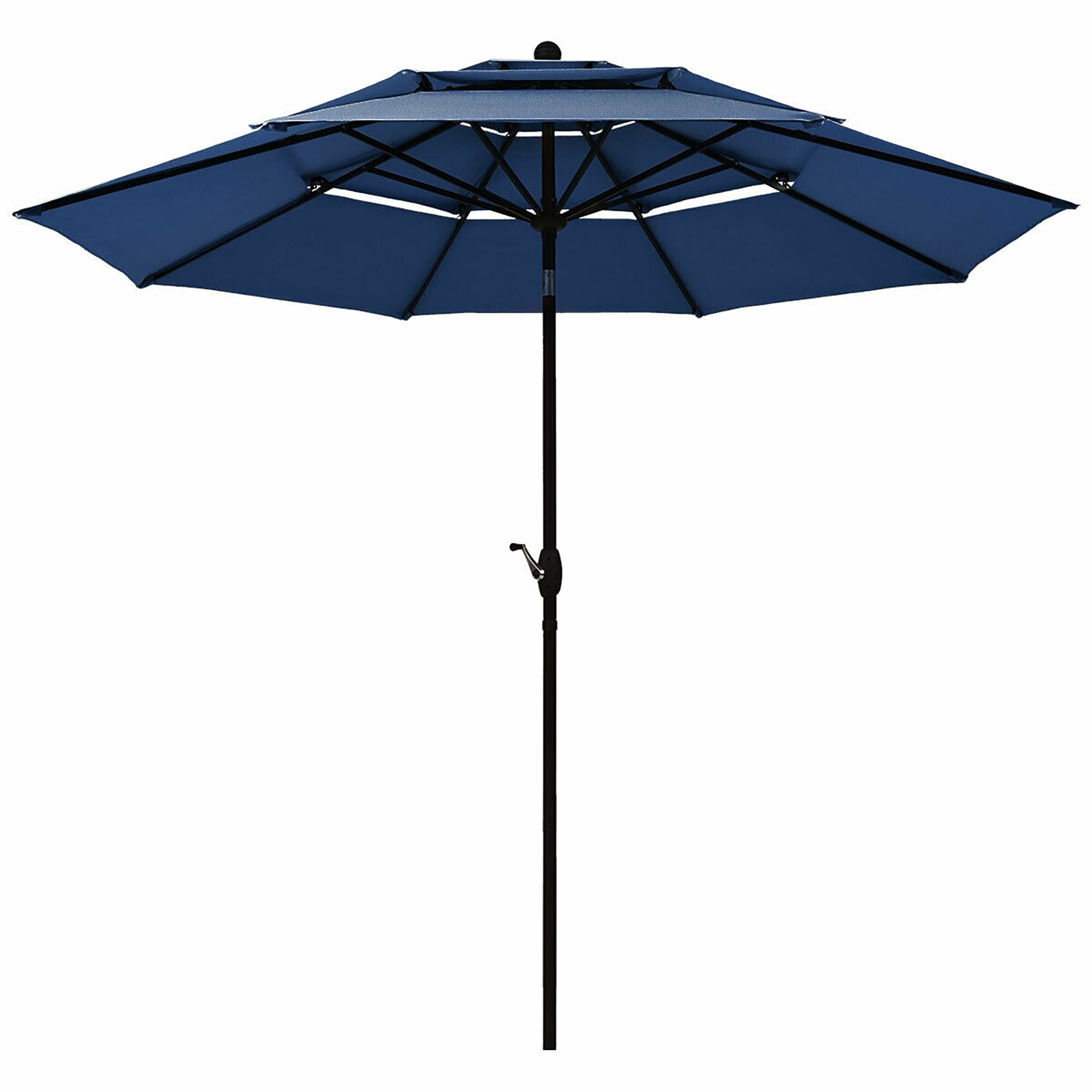 CASAINC 10-ft Navy Auto-tilt Garden Patio Umbrella in the Patio ...