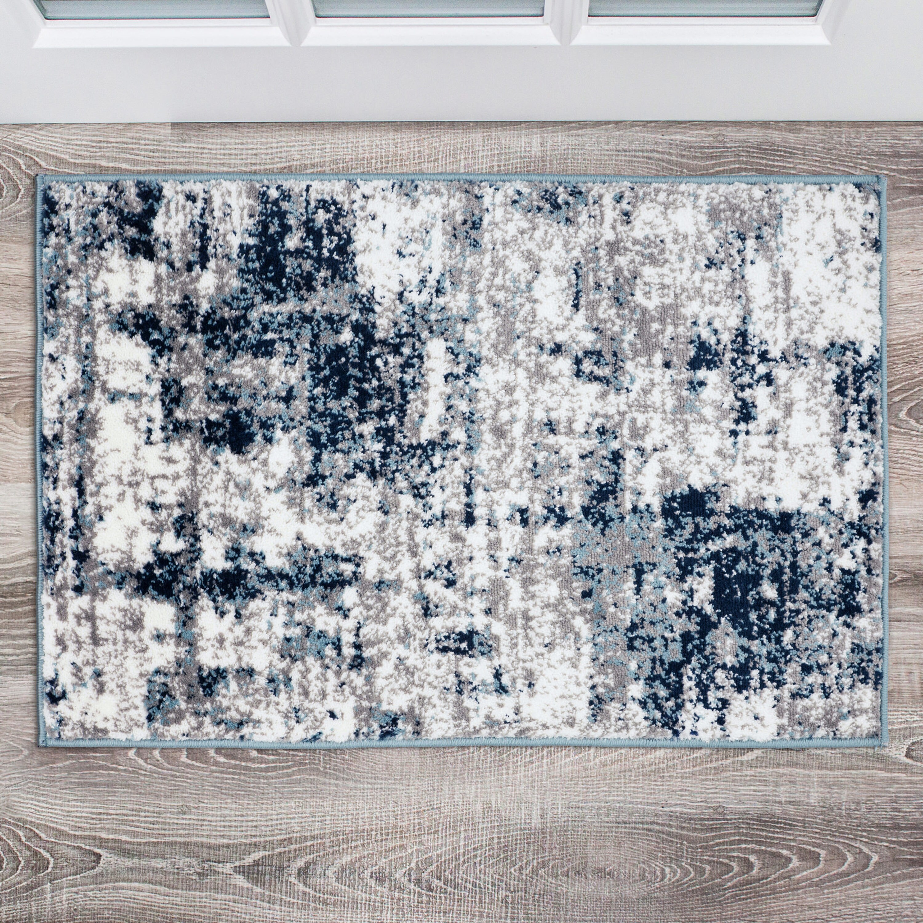 World Rug Gallery 910BLUE2X3 Legacy 2 x 3 (ft) Loomed Polypropylene Blue Rectangular Indoor Abstract Bohemian/Eclectic Area rug