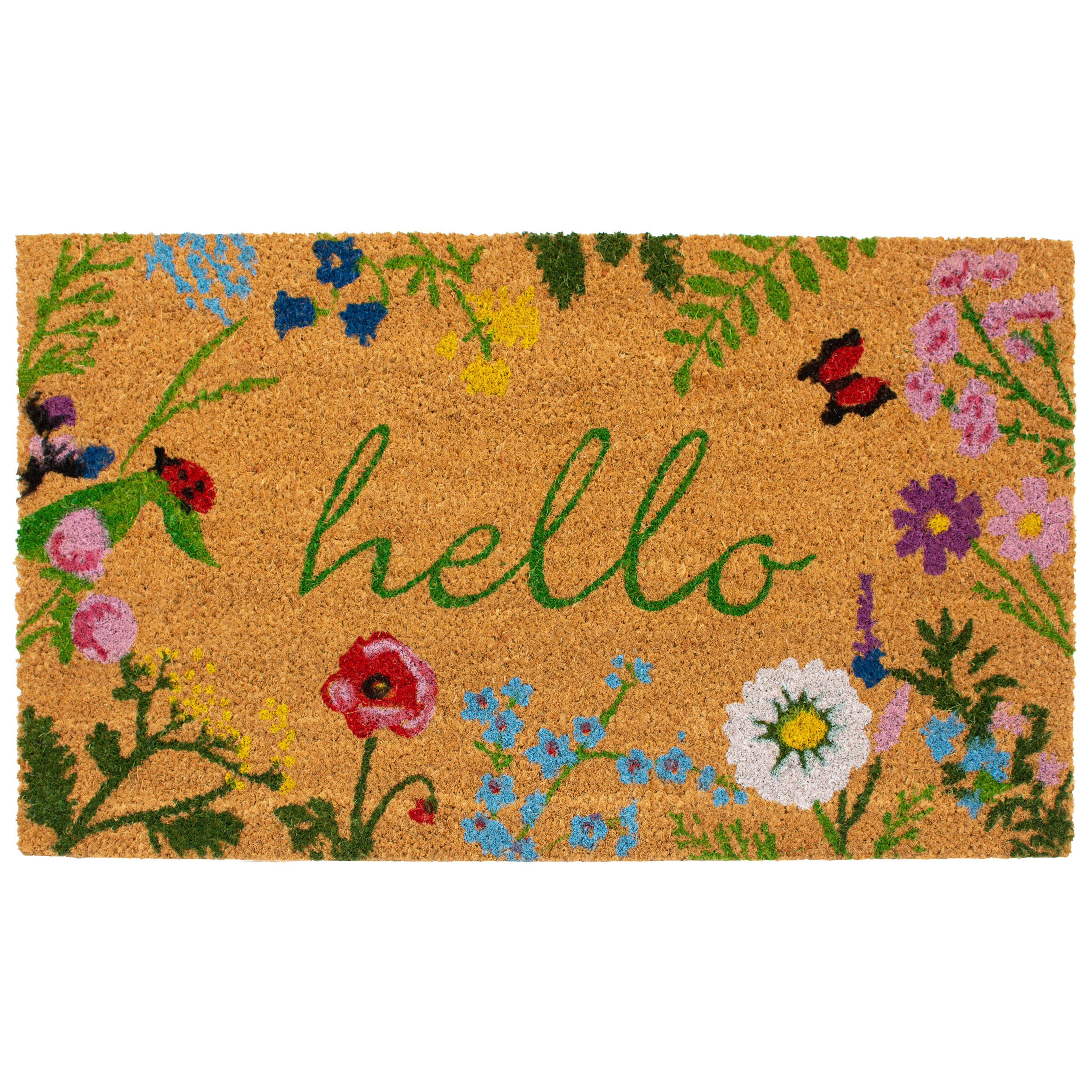 Callowaymills 105991729 1-1/2-ft x 2-1/2-ft Multicolor Coir/Vinyl Rectangular Indoor or outdoor Decorative Spring Door mat