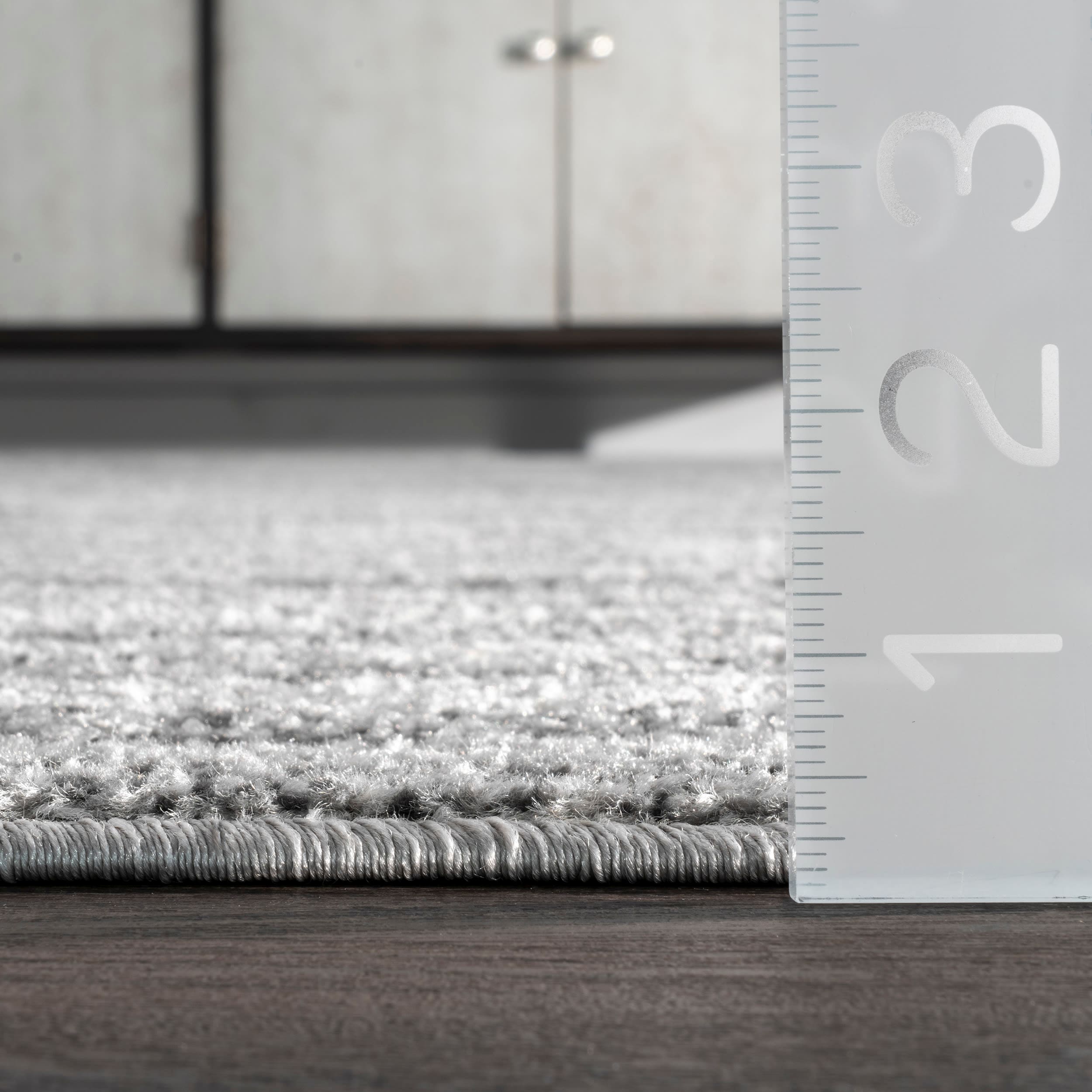 Gray Abstract Square Synthetic Easy Care Area Rug