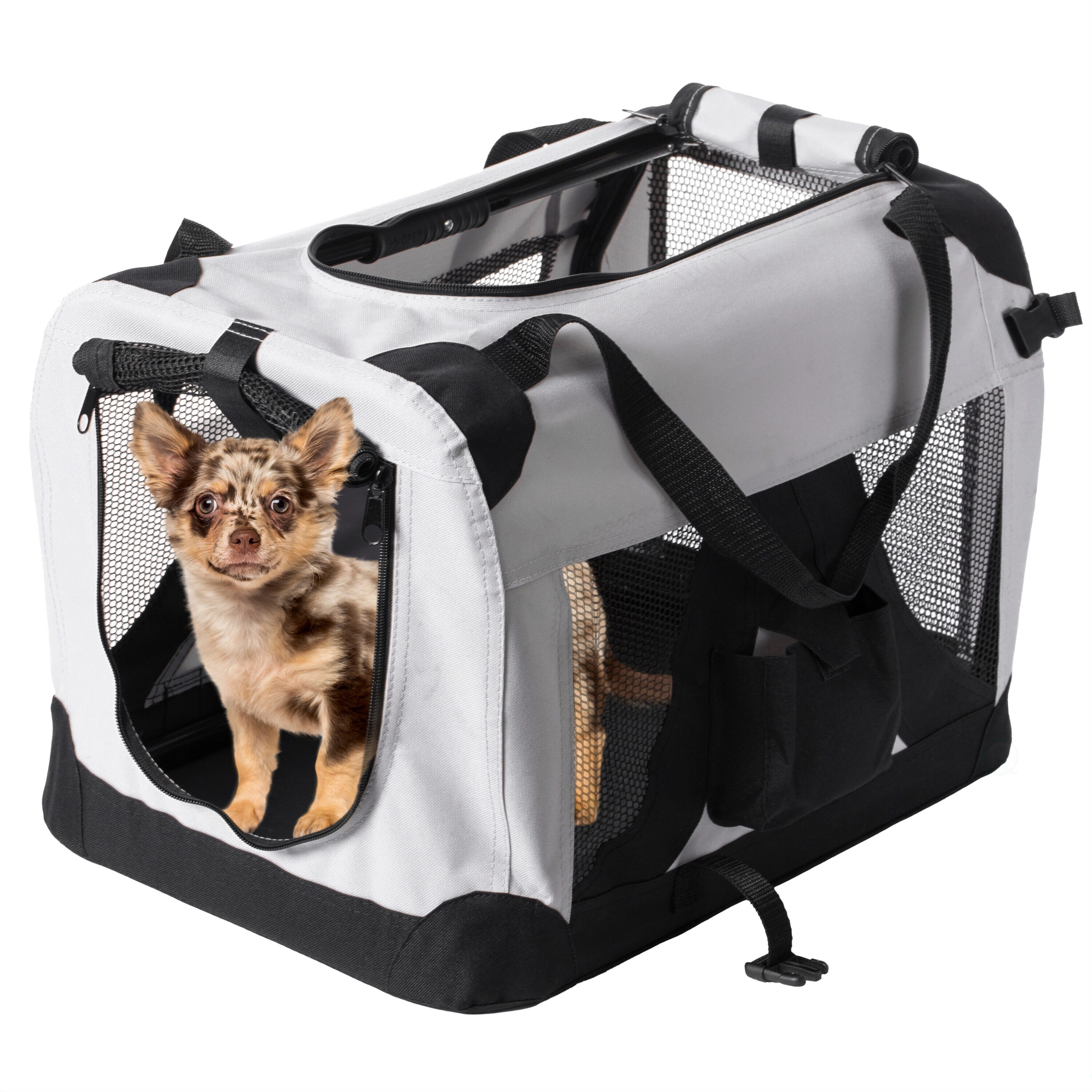 PAWSMARK Soft-Sided Mesh Foldable Pet Travel Carrier, Pet Bag for