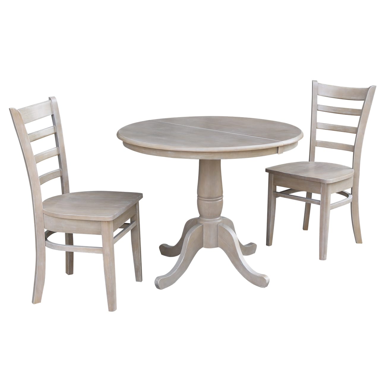 International Concepts K09-36RXT-C617-2 Washed gray taupe Traditional Dining Room Set with Round Table ( Seats 2 )