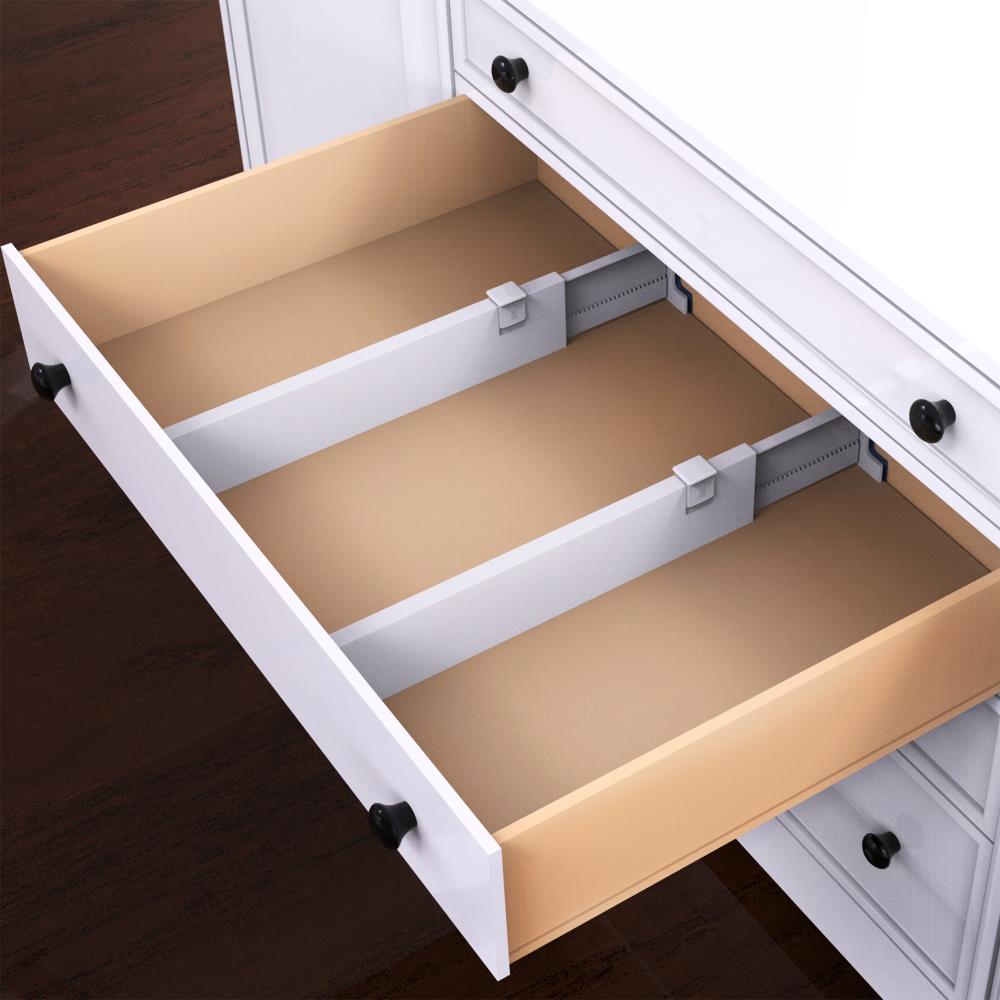 Hastings Home 21.68-in x 0.25-in White Plastic Expandable Drawer Divider