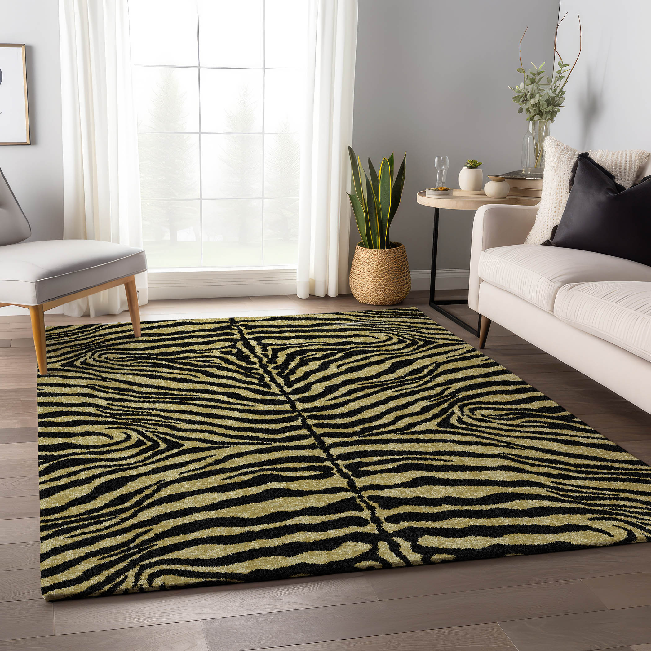 Addison Rugs AMF42GI3X5 Mayfield AMF42GI 3 x 5 (ft) Loomed Polyester Gilded Rectangular Indoor Abstract Machine washable Area rug