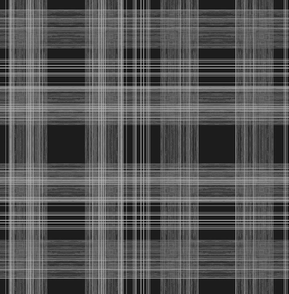 Stacy Garcia Home SG10010 Sojourn 30.75-Sq. Feet Onyx Vinyl Plaid Self-adhesive Peel and Stick Wallpaper