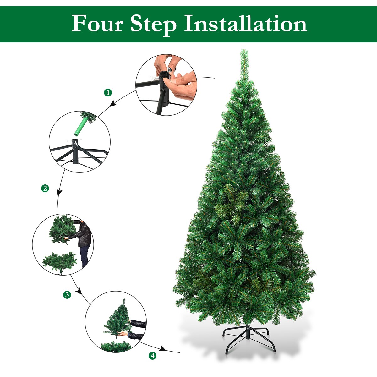 Costway CM19721 Artificial-Christmas-Trees - View #4