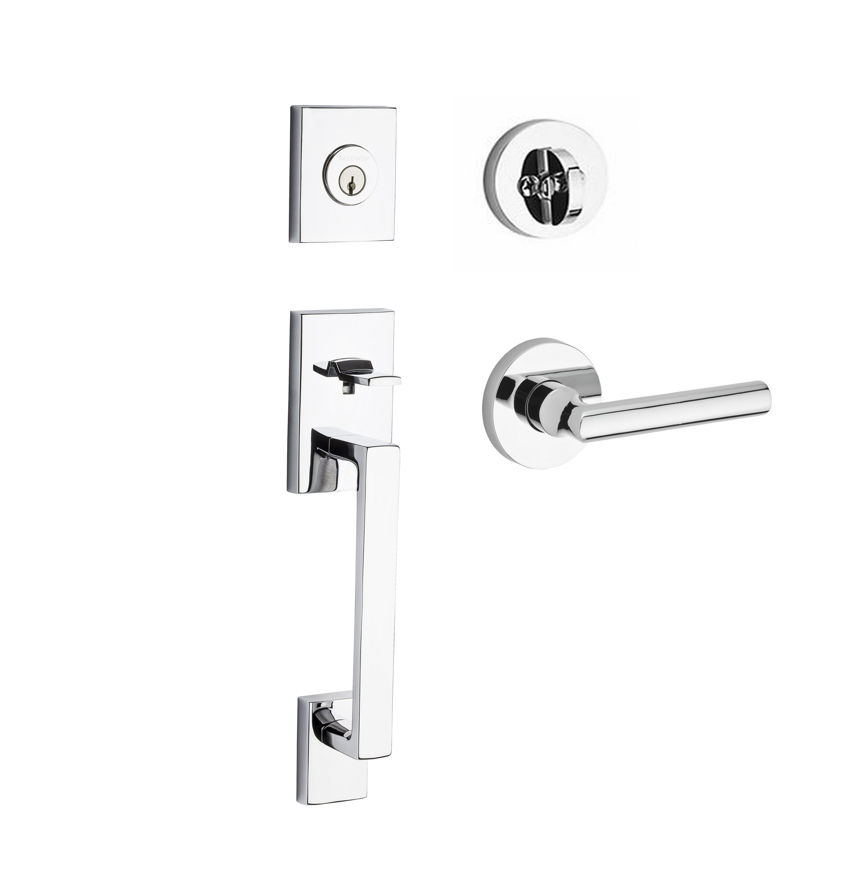 Baldwin Reserve Bright Chrome Single Deadbolt Keyed Entry Door Handleset with Tube Lever SCLAJXTUBCRR260 Sansujyuku sansujyuku.com