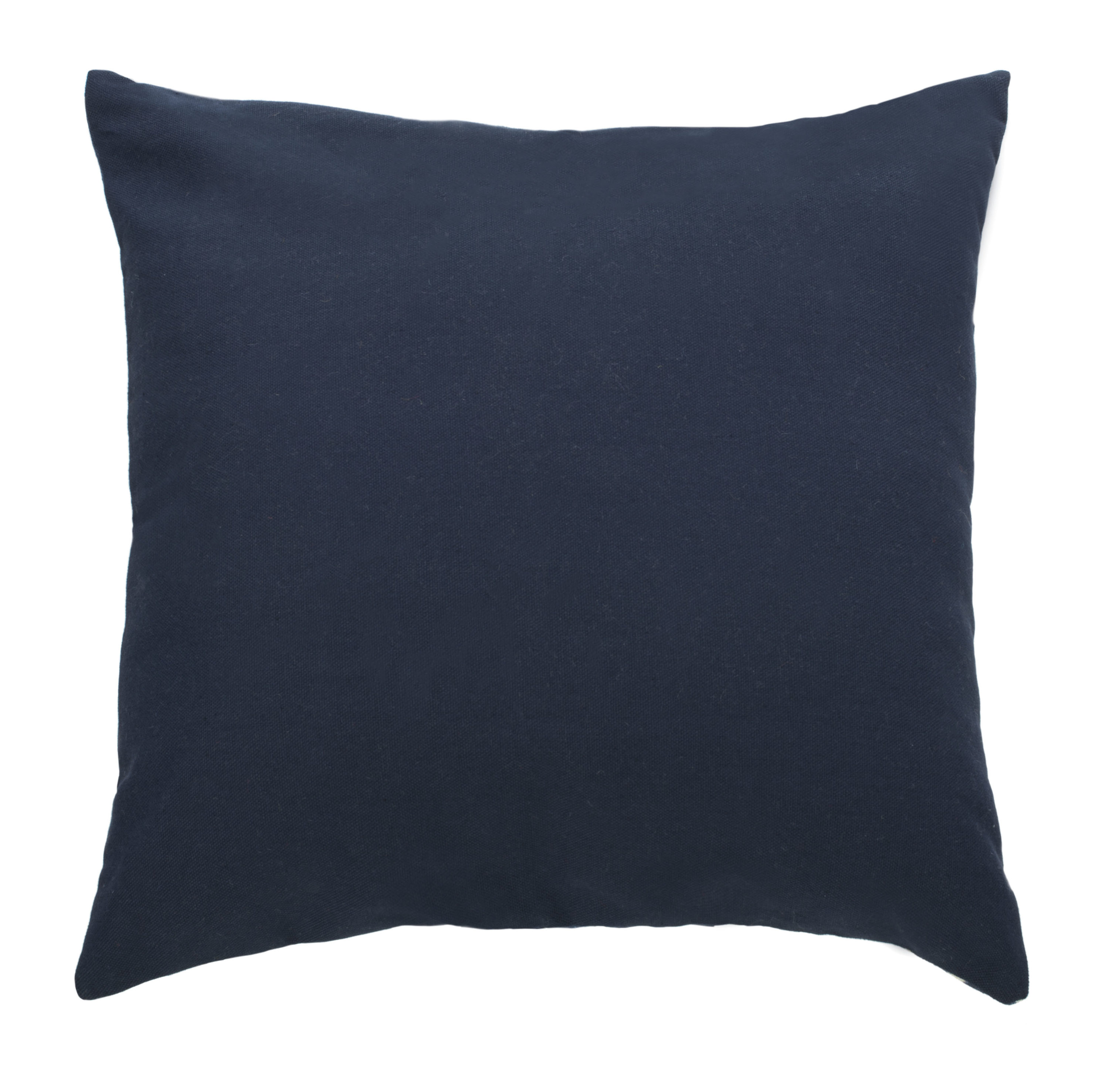 Navy and Cream Square Decorative Pillow with Rope Trim