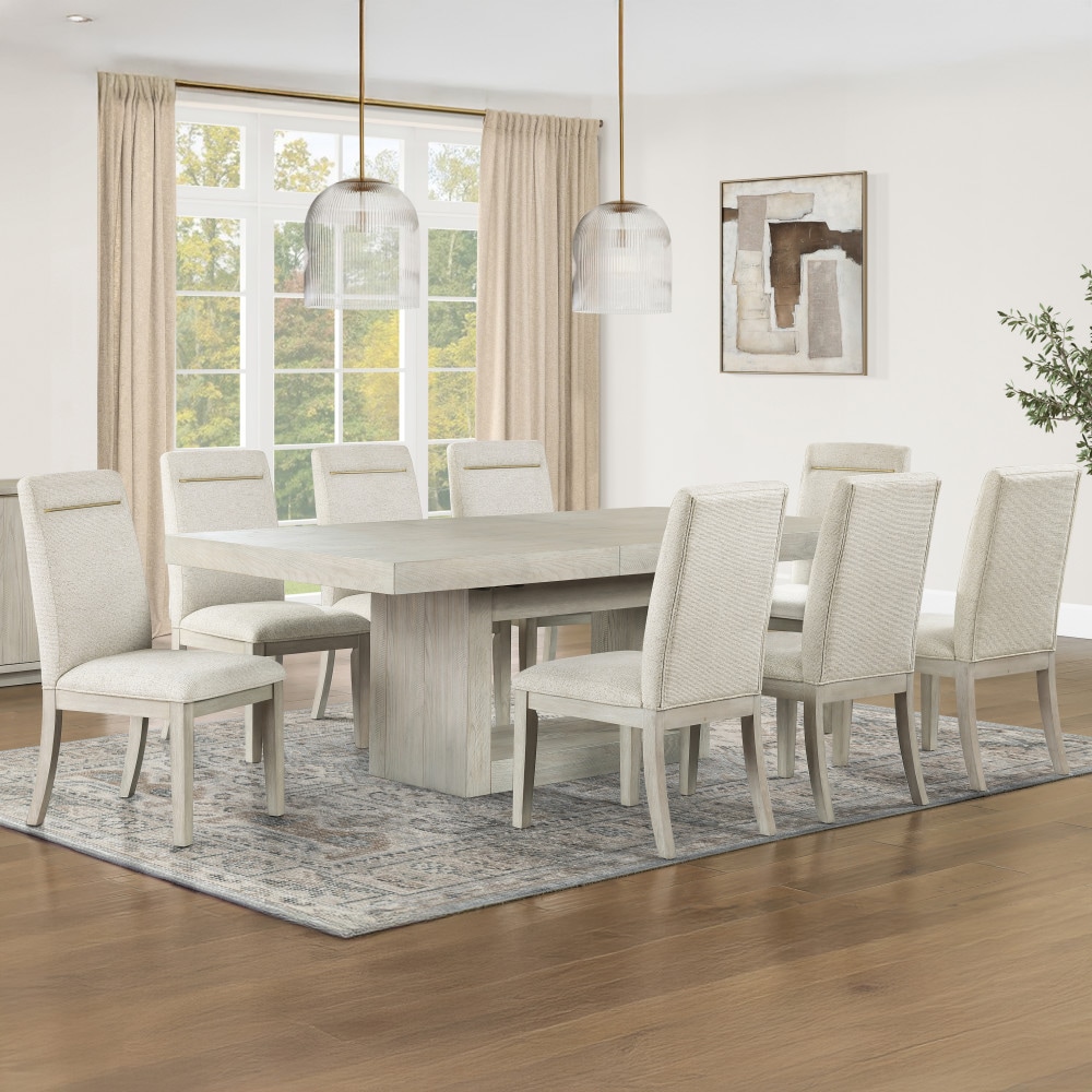 Steve Silver - Garland Greige Casual Dining Room Set with Rectangular Table ( Seats 8 )