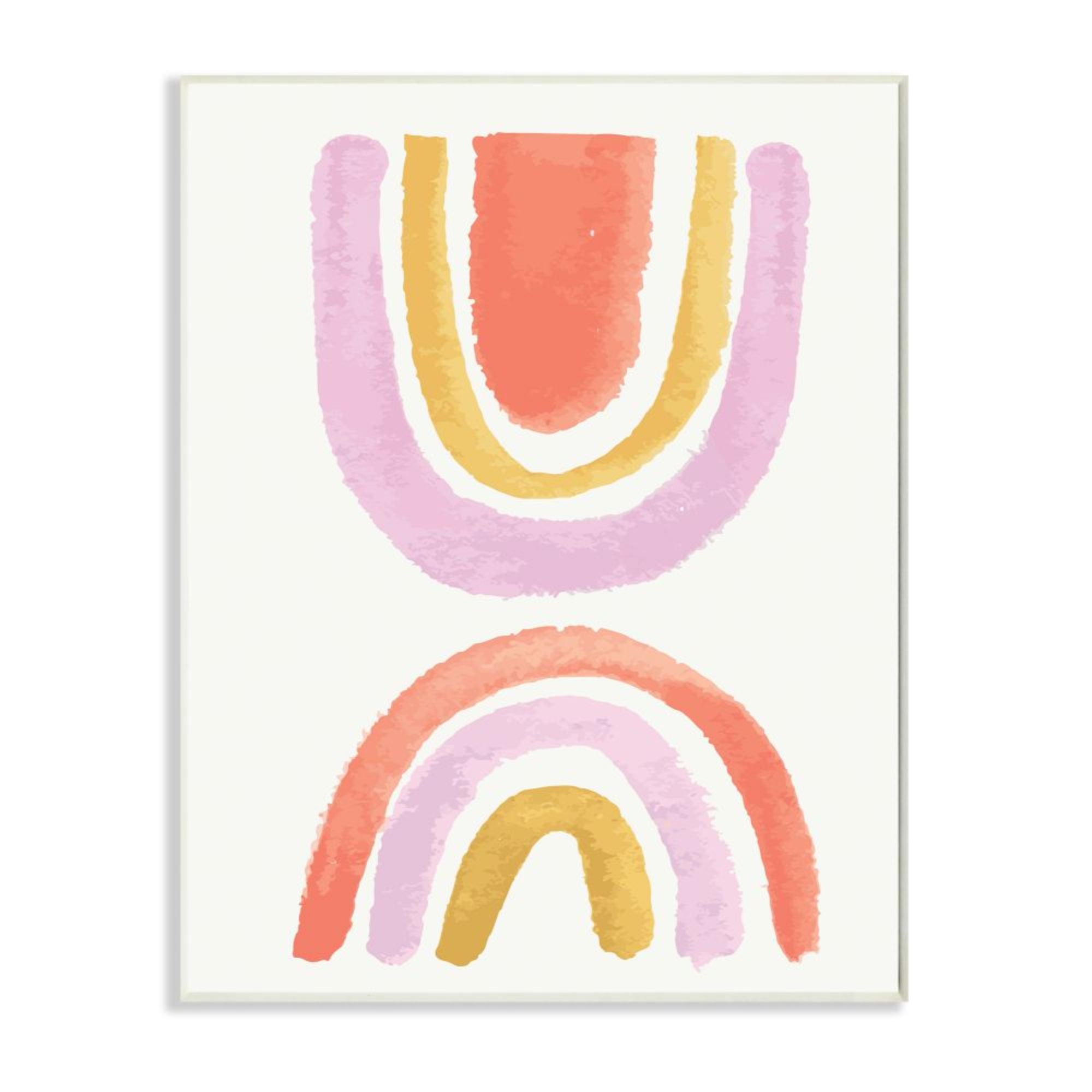 Stupell Industries Watercolor Rainbow Arches Fun Pink Yellow Red Jess ...