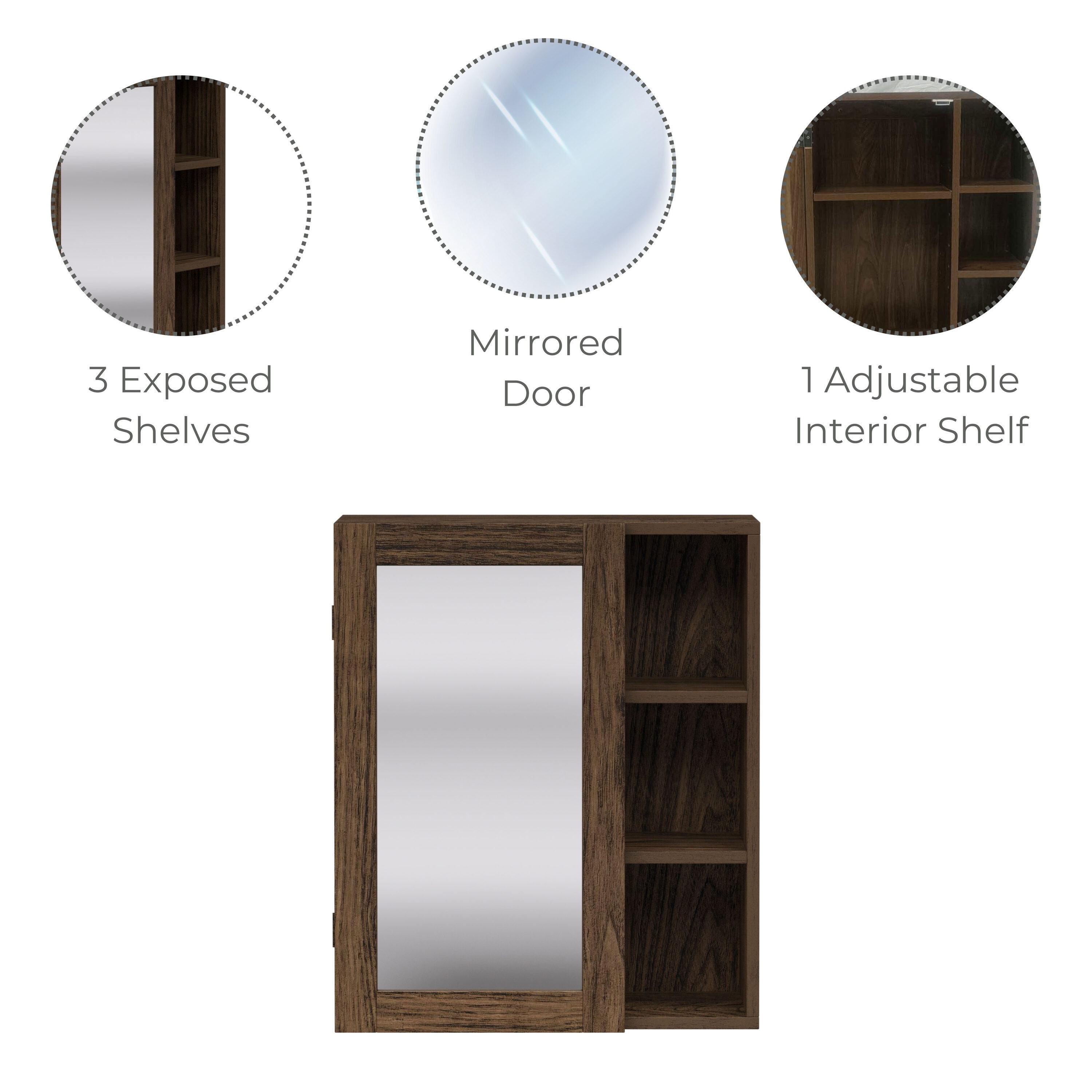 Teamson Home ELG-917WA Bathroom-Medicine-Cabinets - View #4