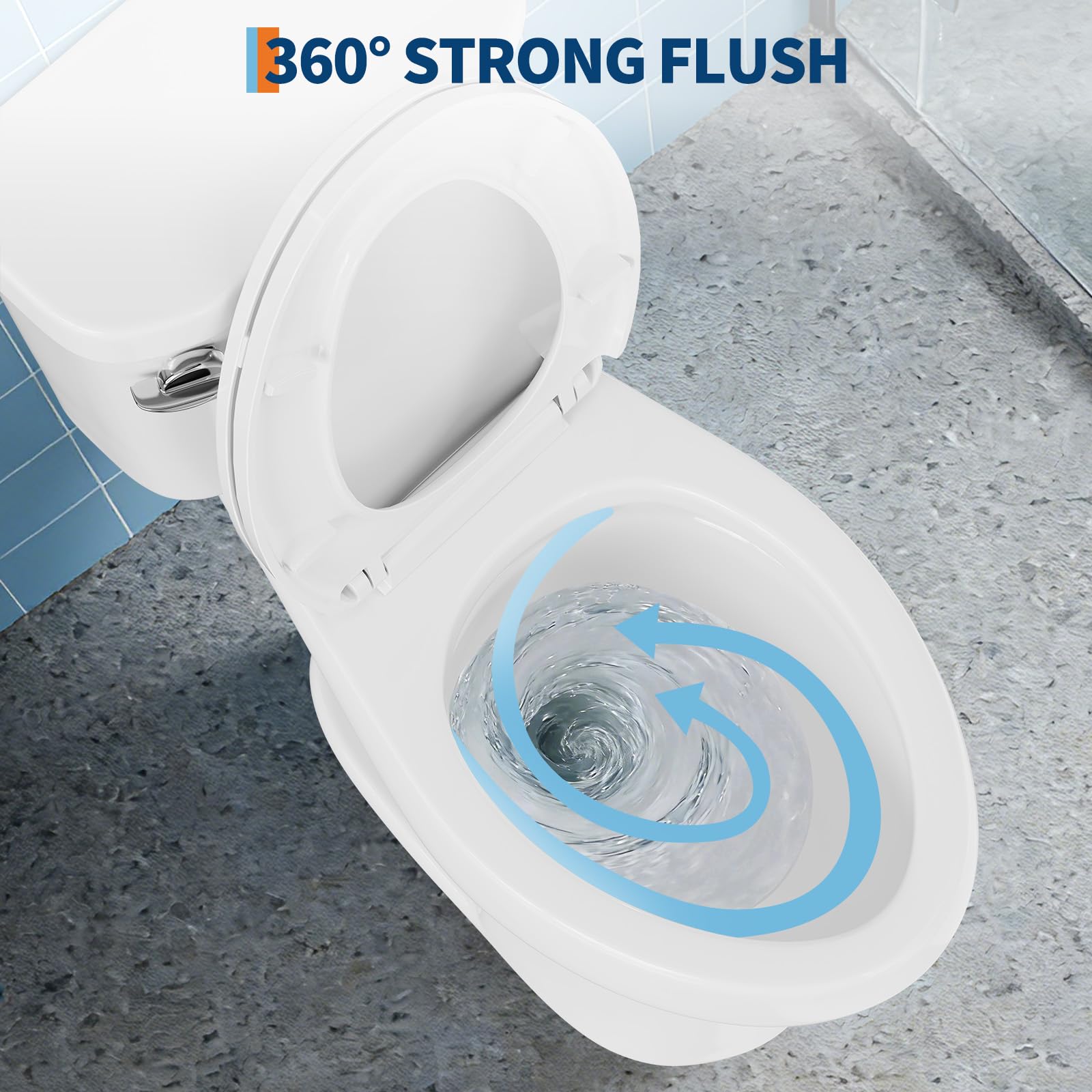 Garvee Comfort Height 19 Inch Elongated Two-Piece Toilet with Slow ...