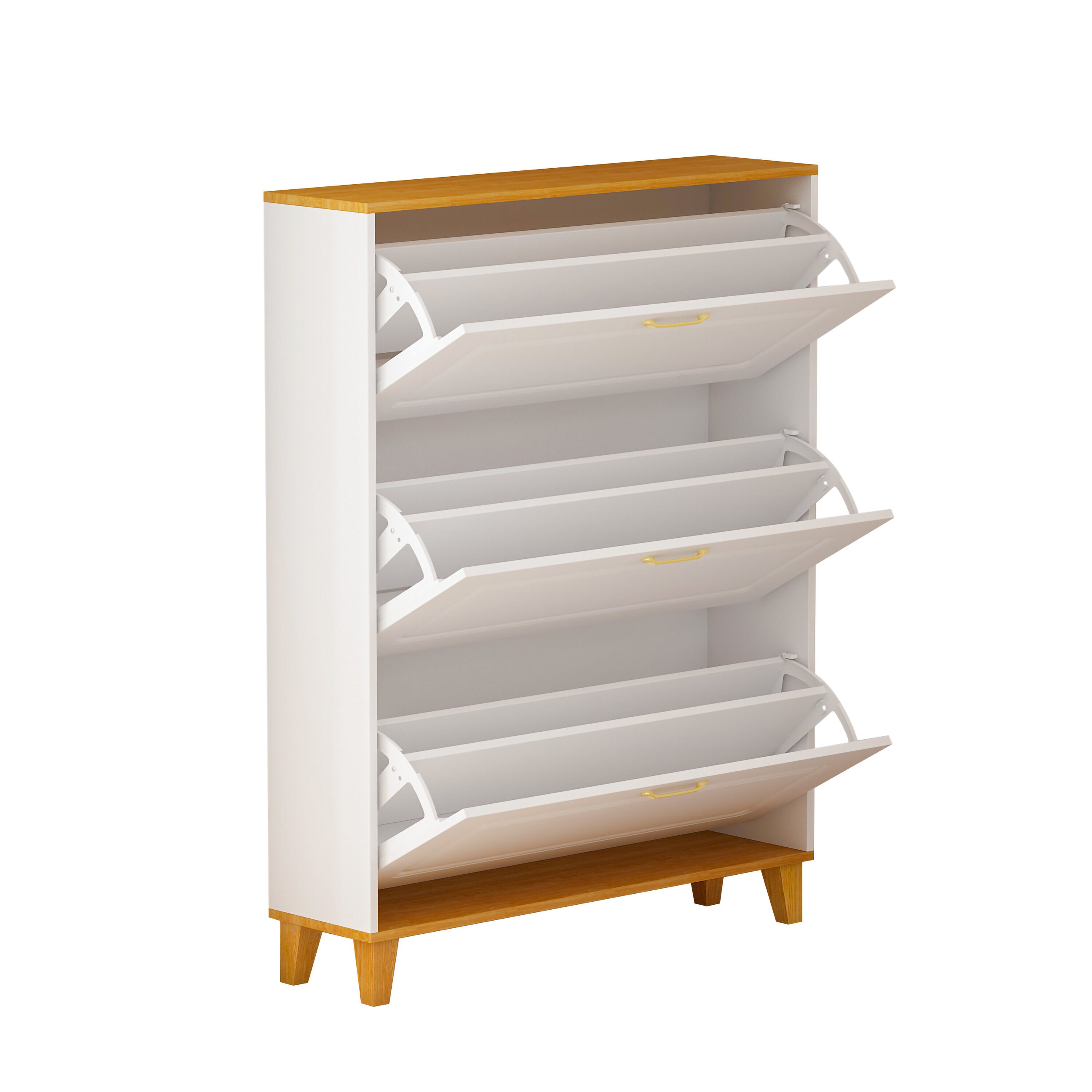 FUFU&GAGA 81.9-in H 3 Tier 18 Pair White Composite Shoe Organizer in the Shoe  Storage department at