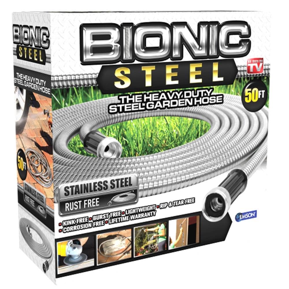 Big Boss Bionic Steel 3/4-in x 50-ft-Duty Kink Free Stainless Steel Hose at
