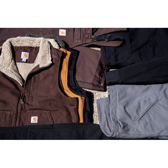 Carhartt Men's Brown Polyester Fleece-lined Vest (Large) at Lowes.com