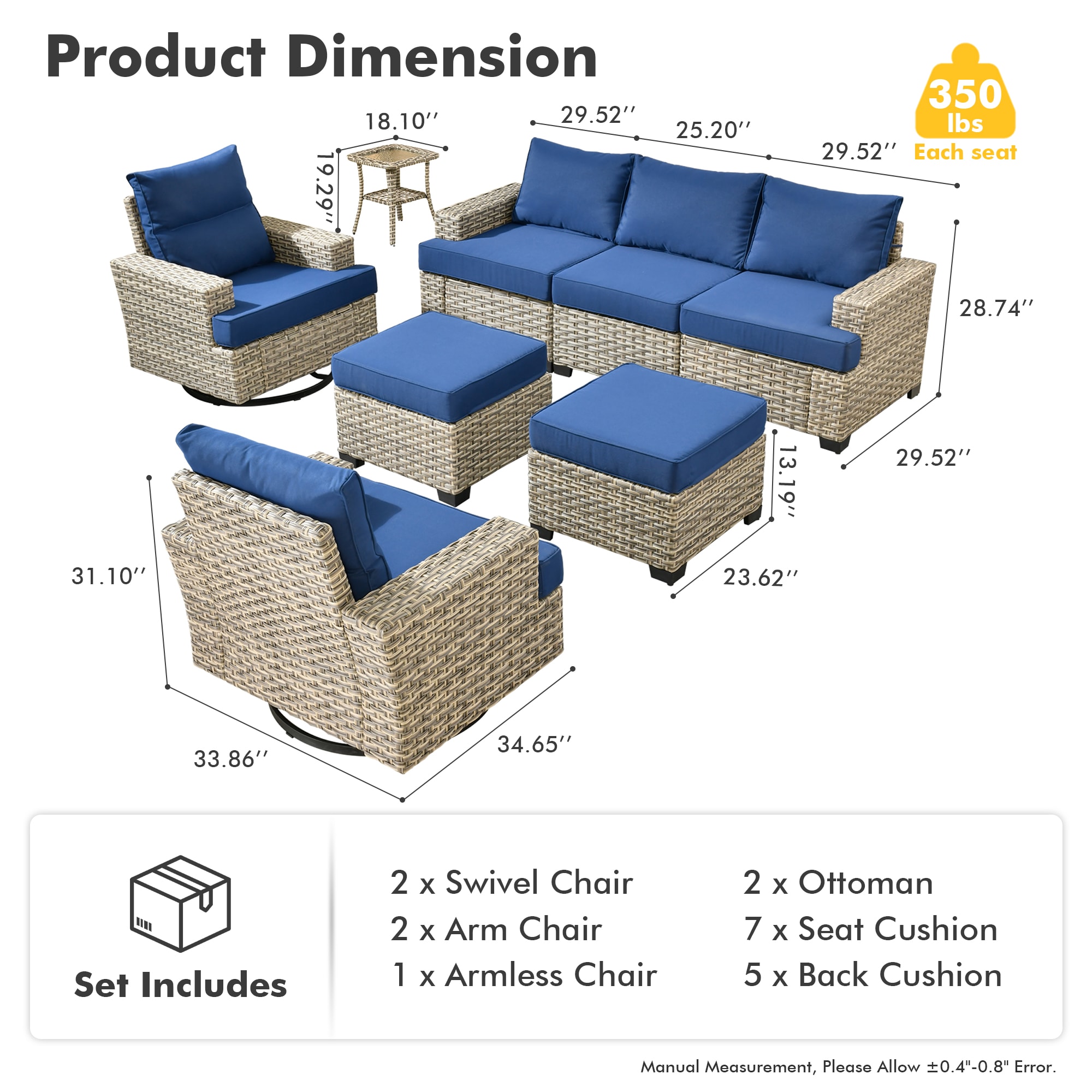 Ovios TS708Y Patio-Conversation-Sets - View #8