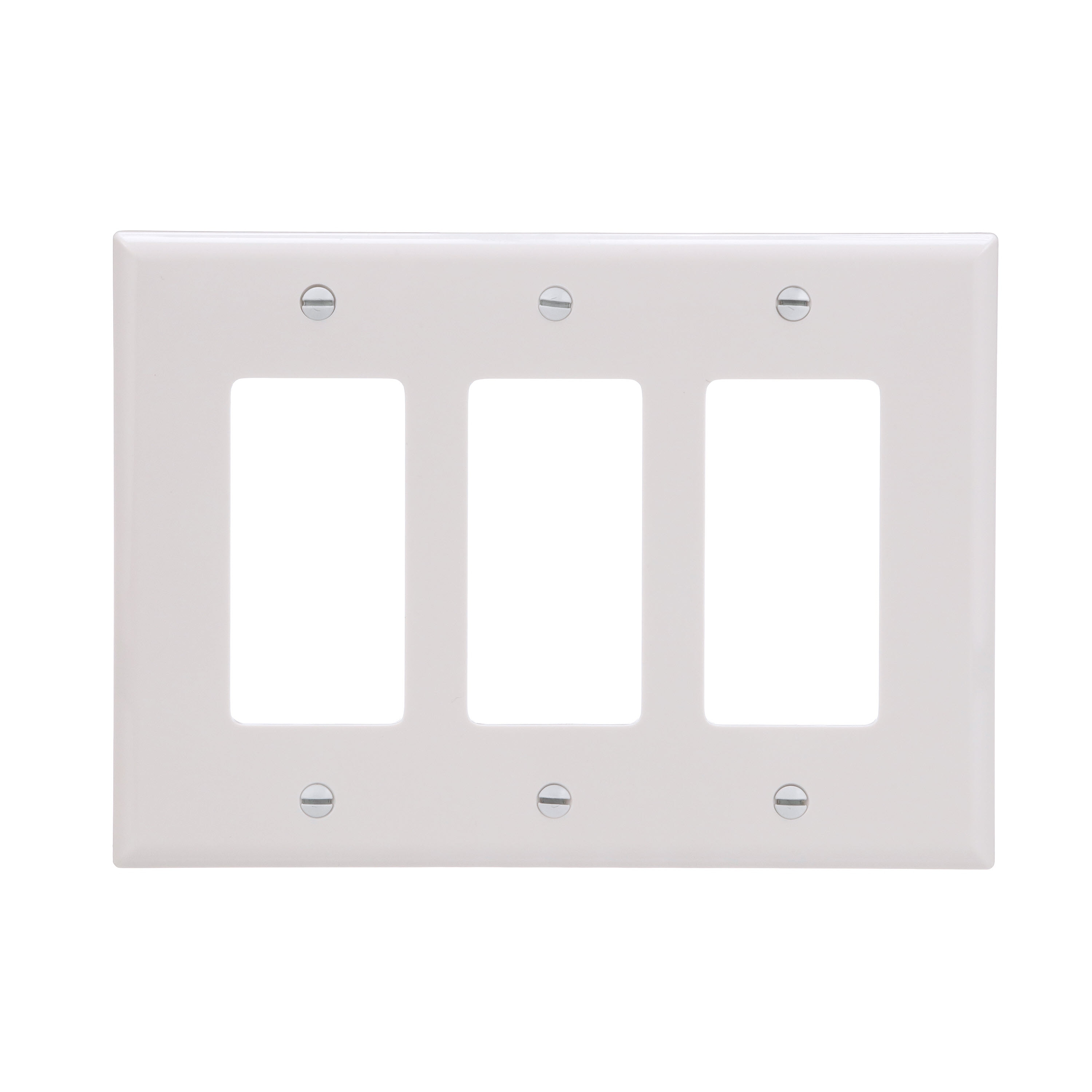 Eaton PJ263W-F-LW 3 -Gang Midsize Size White Polycarbonate Indoor Decorator Wall Plate