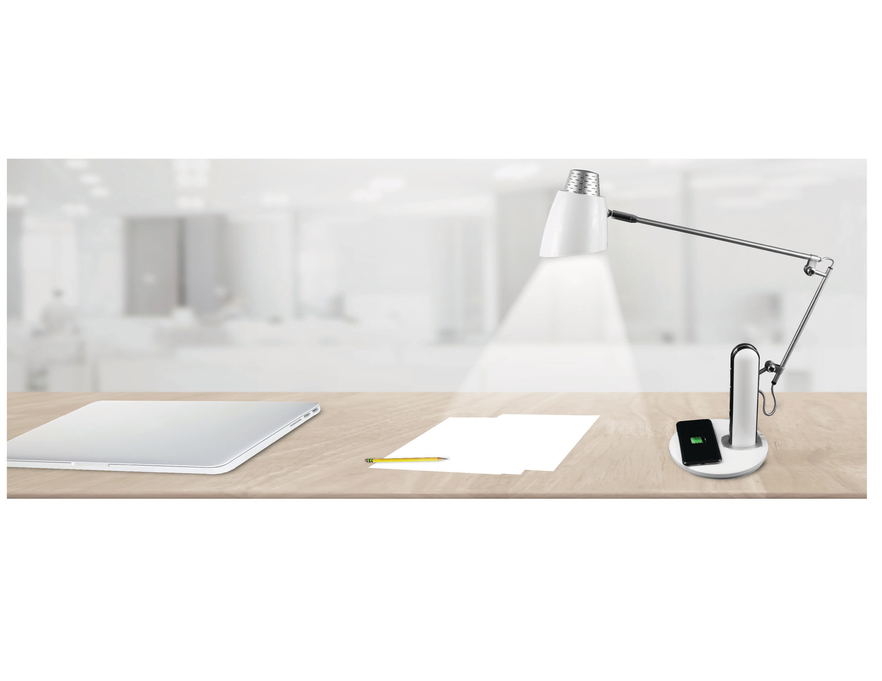 royal sovereign swing arm led desk lamp with wireless charging