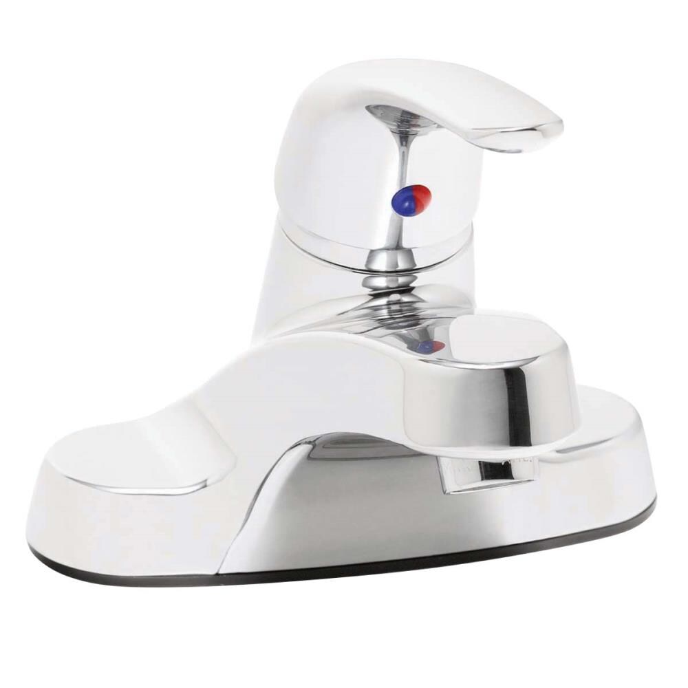 Speakman S-3562-LD Commander Polished Chrome 4-in centerset 1-handle Low-arc Commercial/Residential Handle Bathroom Sink Faucet