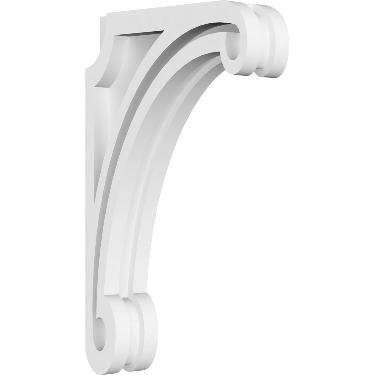Ekena Millwork CORP01X06X11AH 1.875-in x 6.5-in x 11-in Arch Unfinished White PVC Paintable Corbel