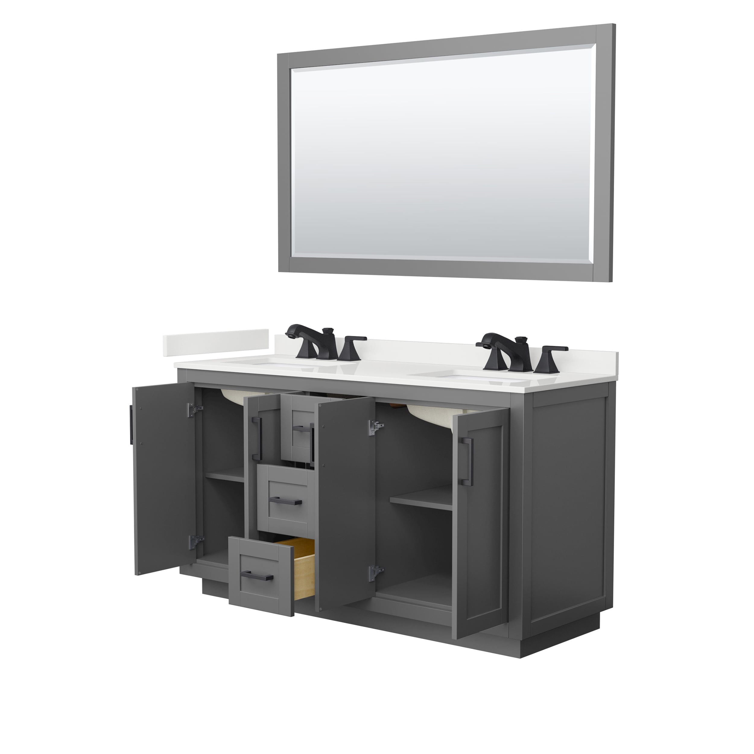 Wyndham Collection WCF292960DGBWQUS3M58 Bath-Vanity-Combo - View #3