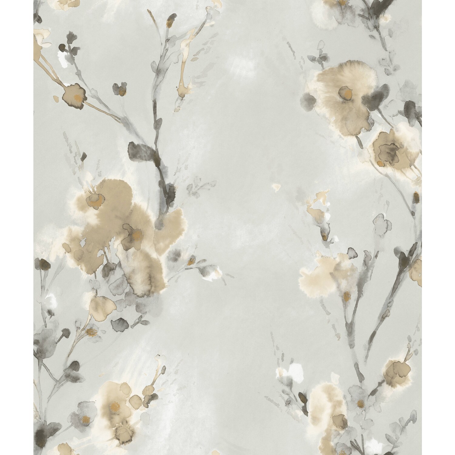 York Wallcoverings CP1202 Candice Olson Breathless 56.4-Sq. Feet Brown Paper Floral Unpasted Wallpaper