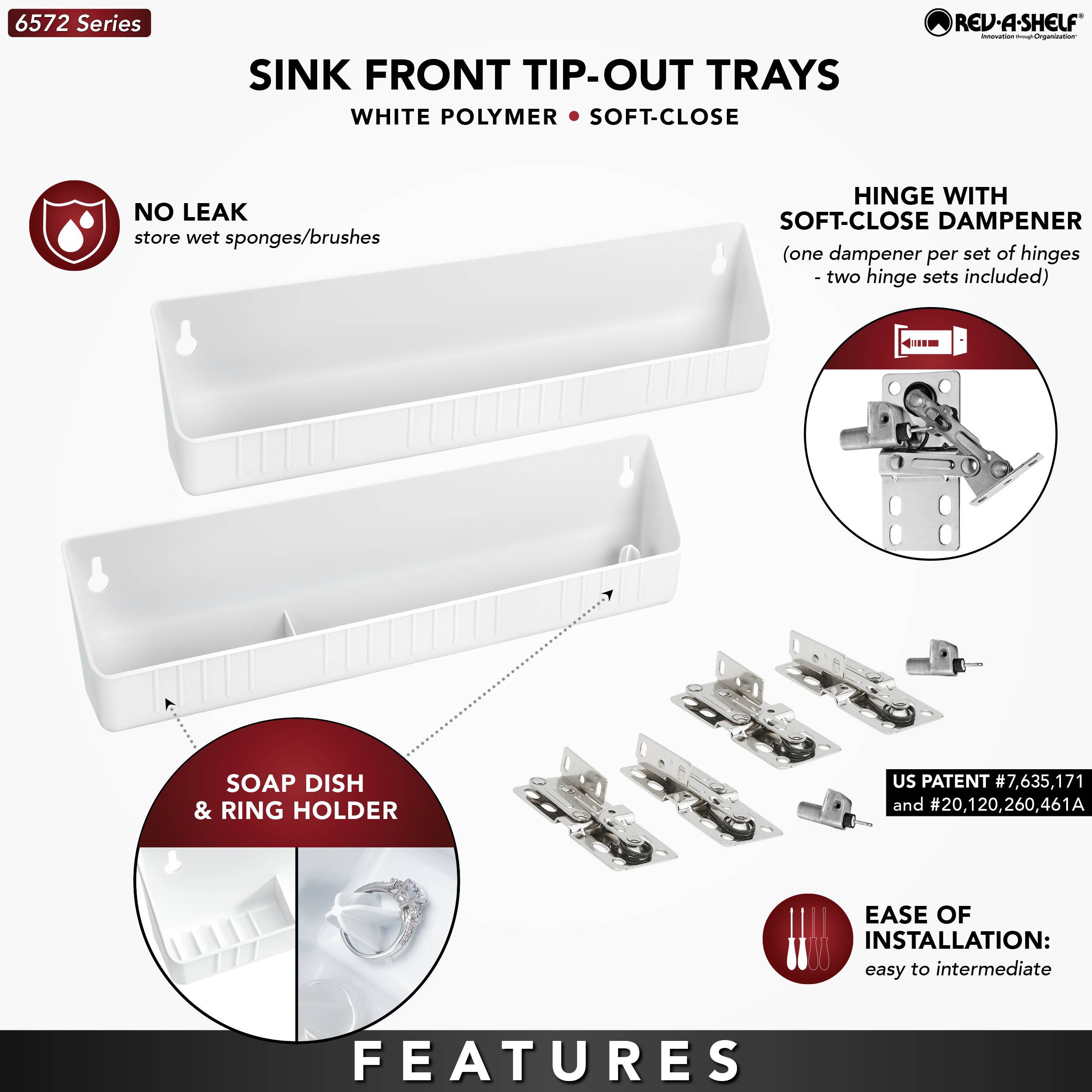 Rev-A-Shelf 16 Front Tip-Out Sink Tray Organizer for Kitchen Sink