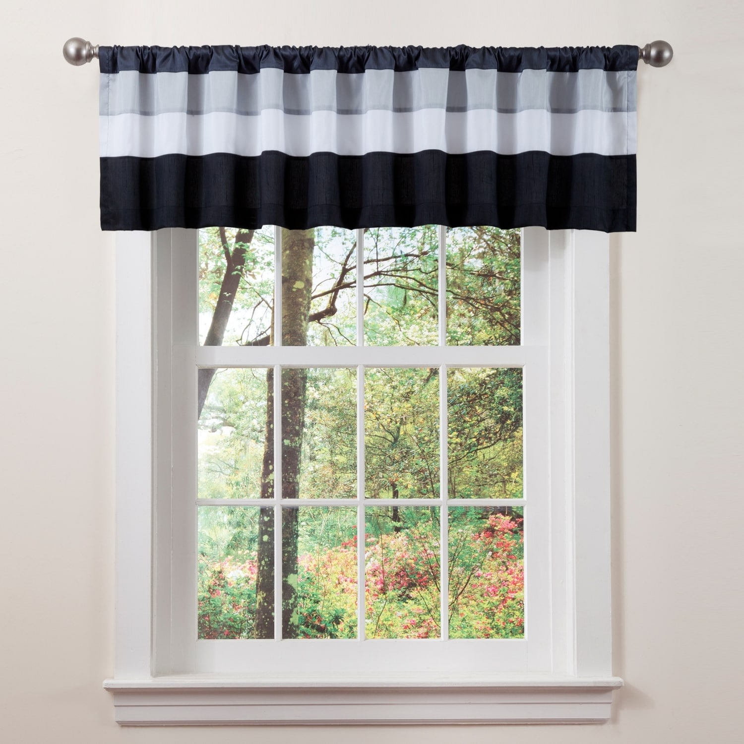 Lush Decor U19341Q11 18-Inches White Polyester Rod pocket Valance