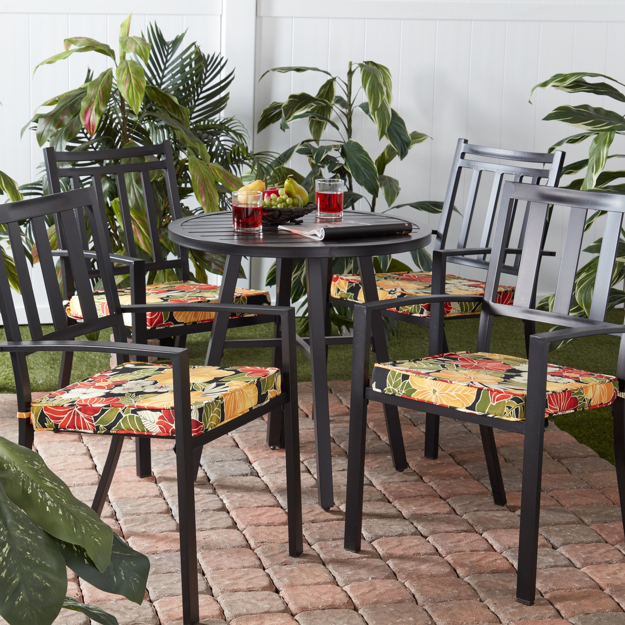 Greendale Home Fashions OP2100S4-ALOHA-BLACK Patio-Furniture-Cushions - View #2