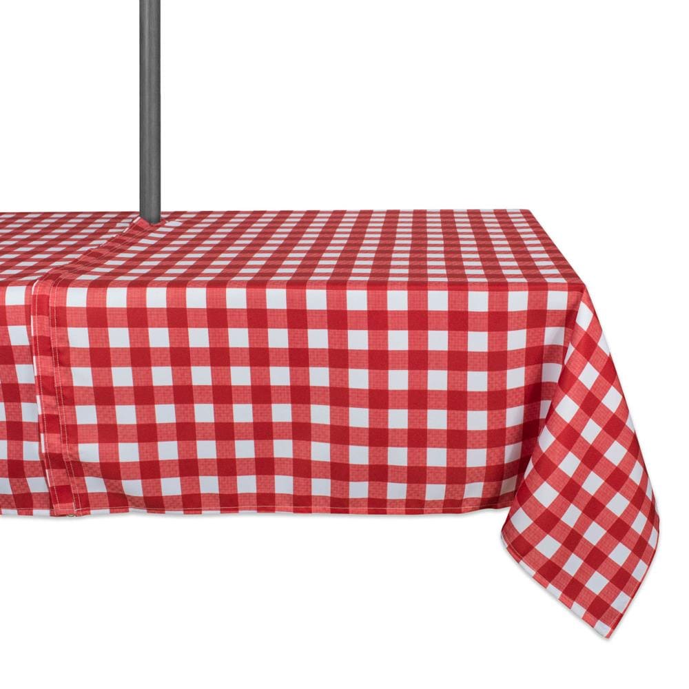 DII CAMZ36763 Red Check Tablecloth