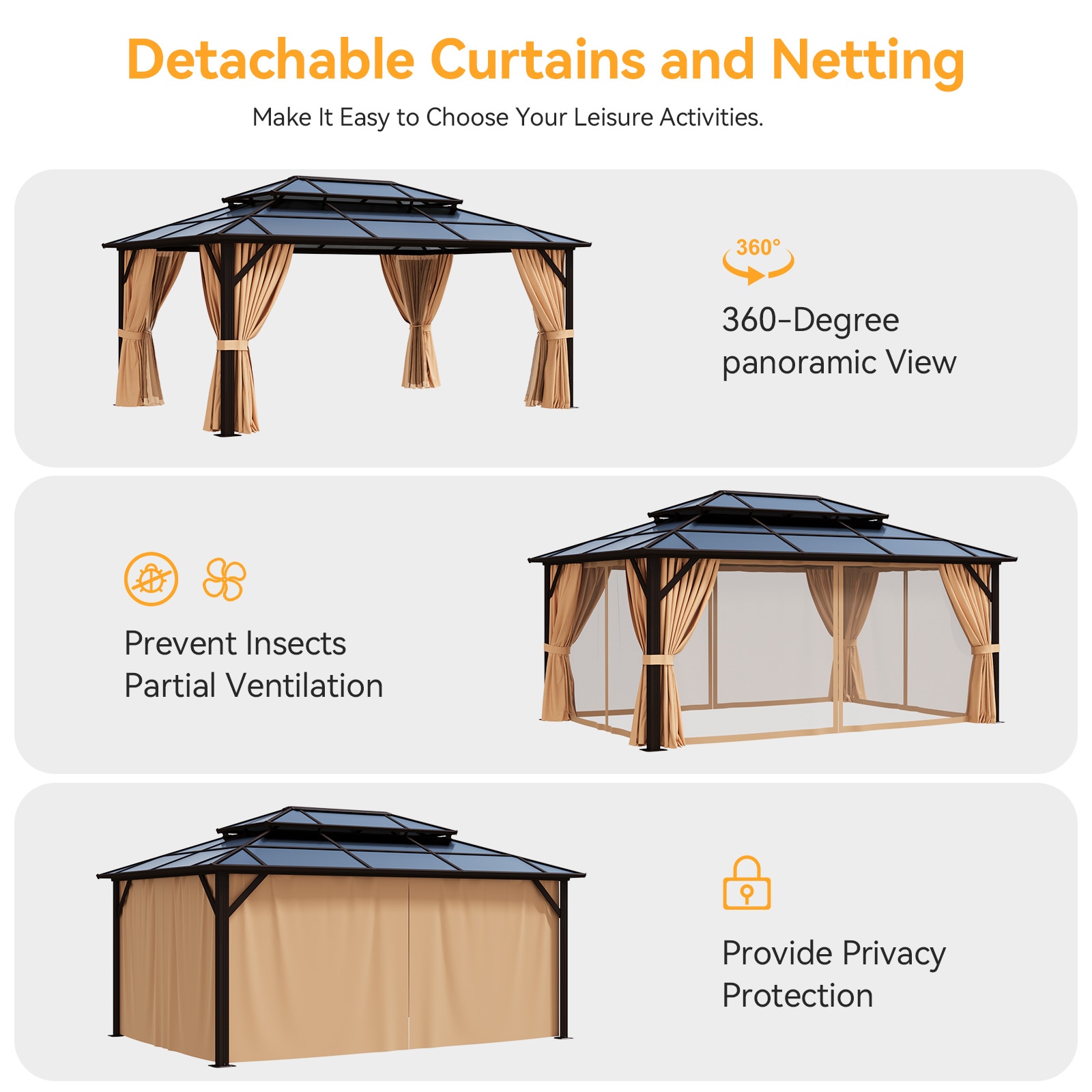 Bapipro BPGB10B43 Wood-Resin-Gazebos - View #3