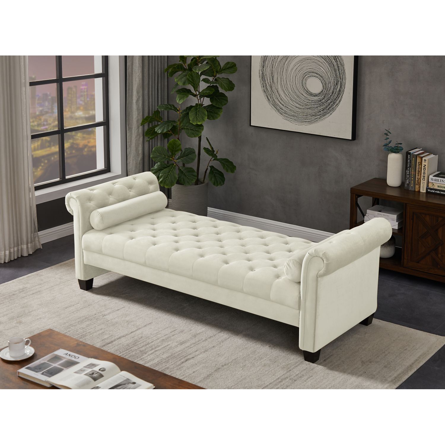 JASMODER W308S00053 Modern Ivory Sofa
