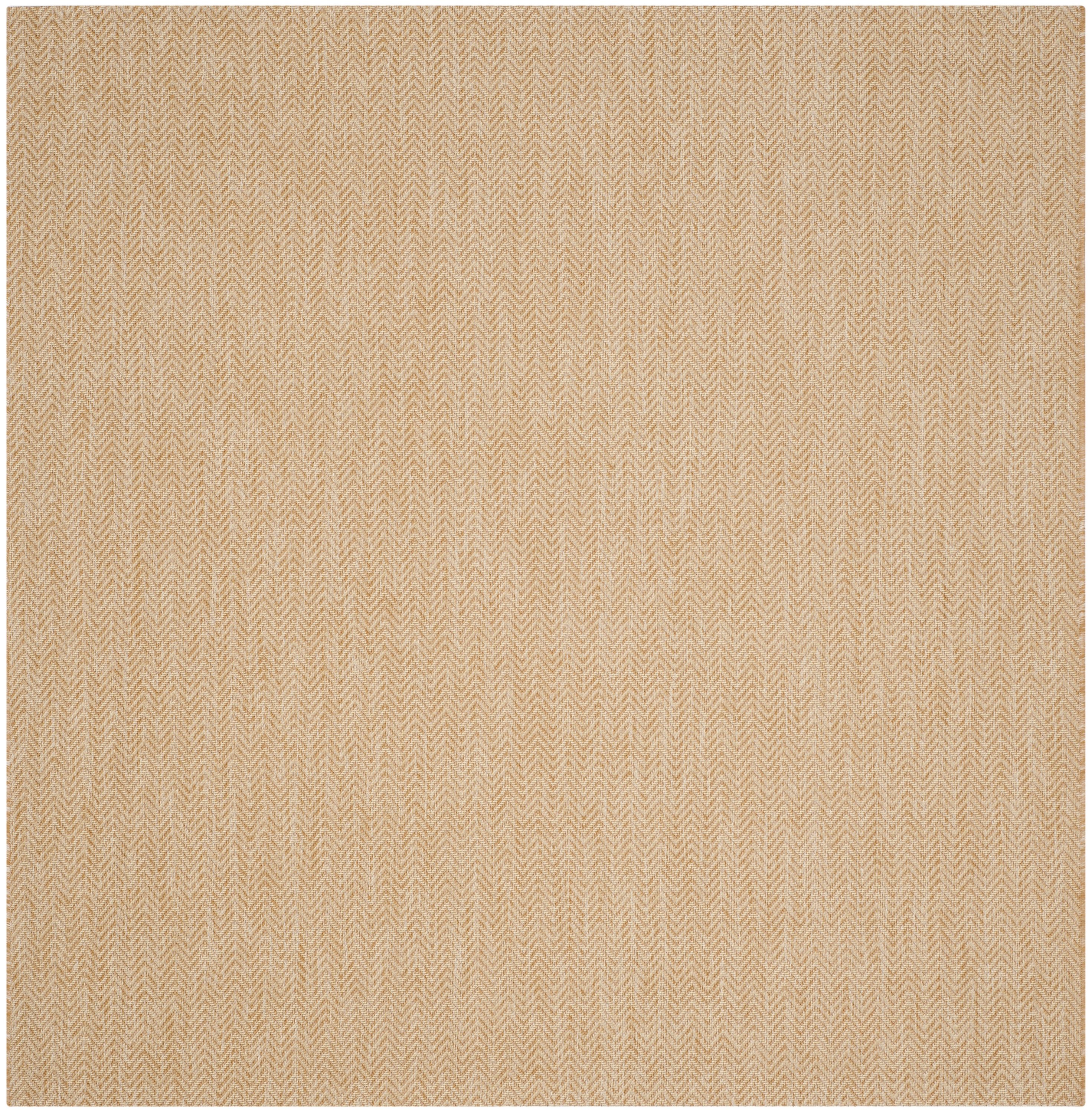 Safavieh CY8022-03012-4SQ Courtyard Newtown 4 x 4 (ft) Loomed Polypropylene Natural/Cream Square Indoor/Outdoor Chevron Area rug