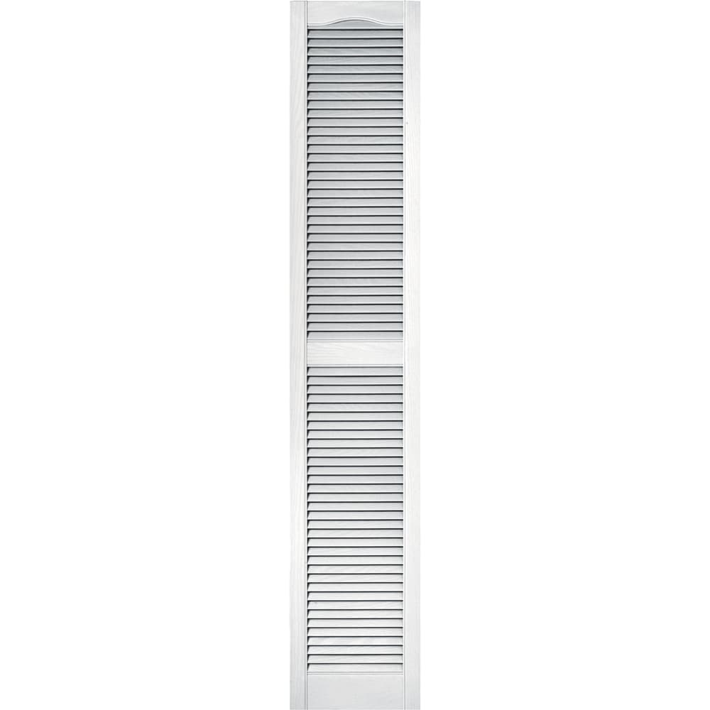Vantage V1711480001 14.563-in W x 80.438-in H White Louvered Exterior Shutters ( 1 -Pack )