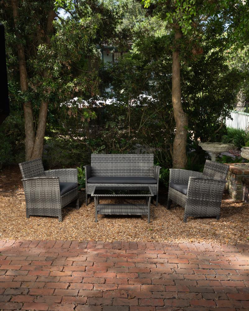 Jareth wicker patio set new arrivals