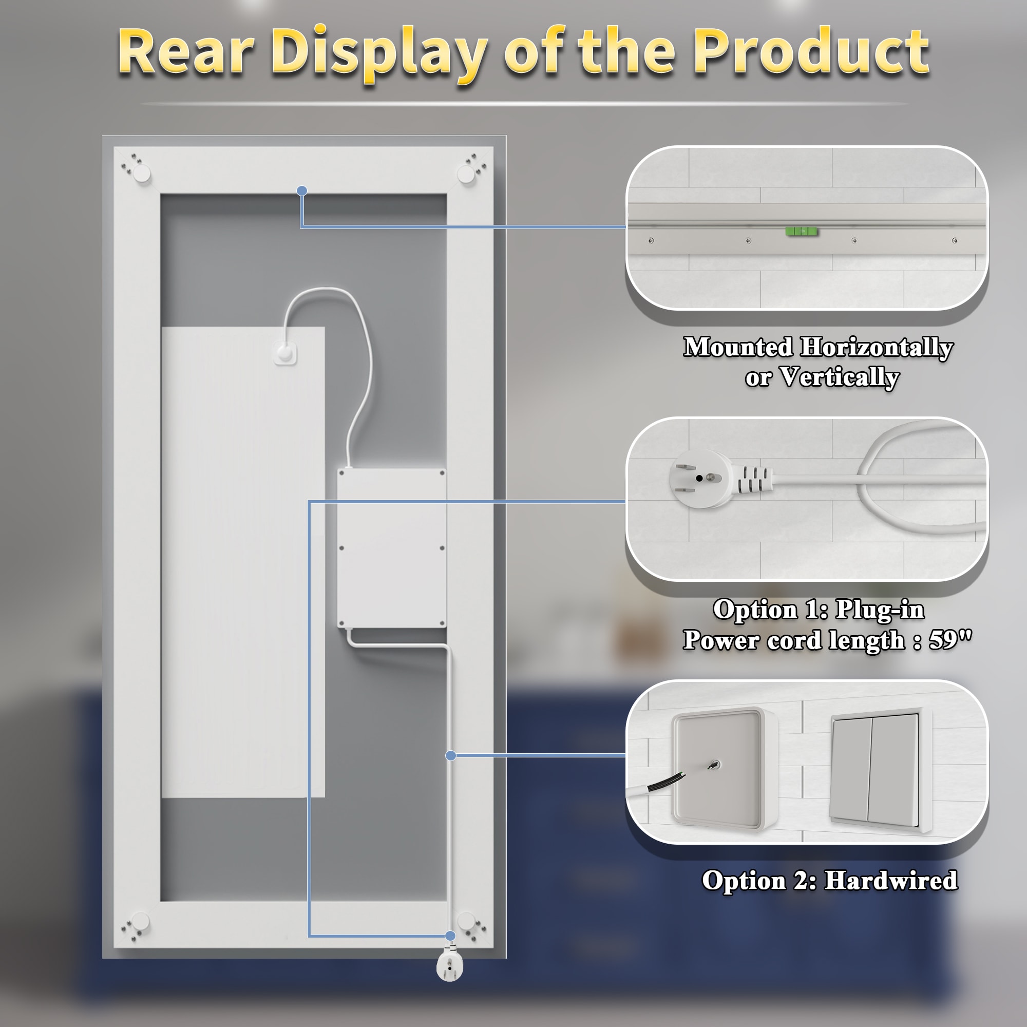 ExBrite EXBM5536V12 Framed-Bath-Mirrors - View #10