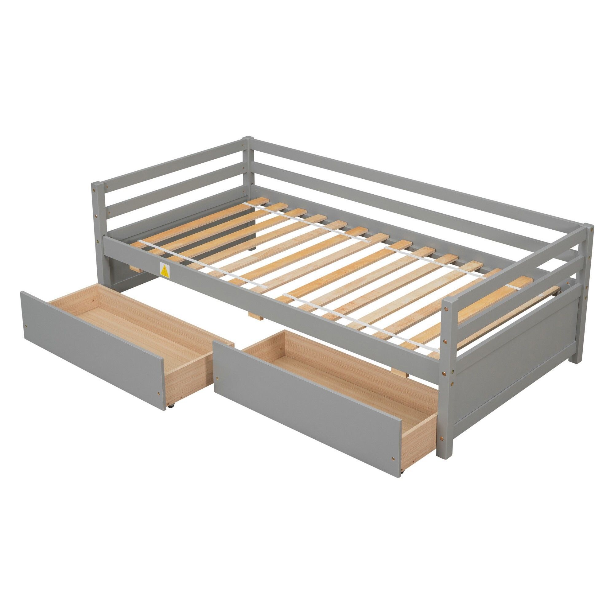 Yiekholo Gray Twin Daybed with Storage - Contemporary Wood Frame - Twin ...