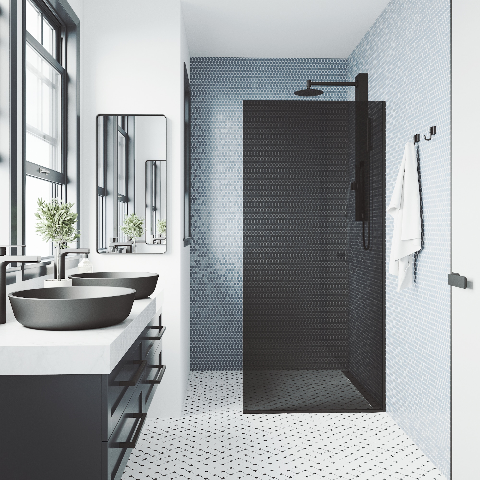 VIGO VG6075MBBLK3474 Shower-Doors - View #5