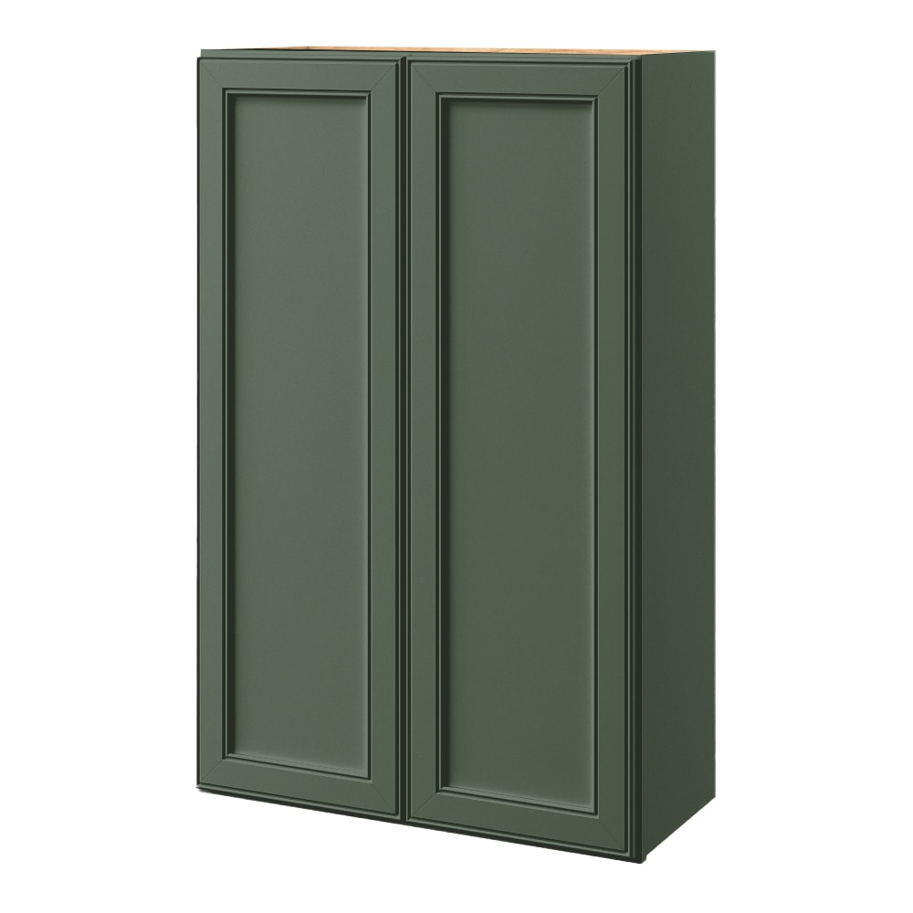 Heathrow 27-in W x 42.125-in H x 12-in D Sage Wall Fully Assembled Cabinet (Recessed Panel Square Door Style) in Green | - allen + roth 280HR